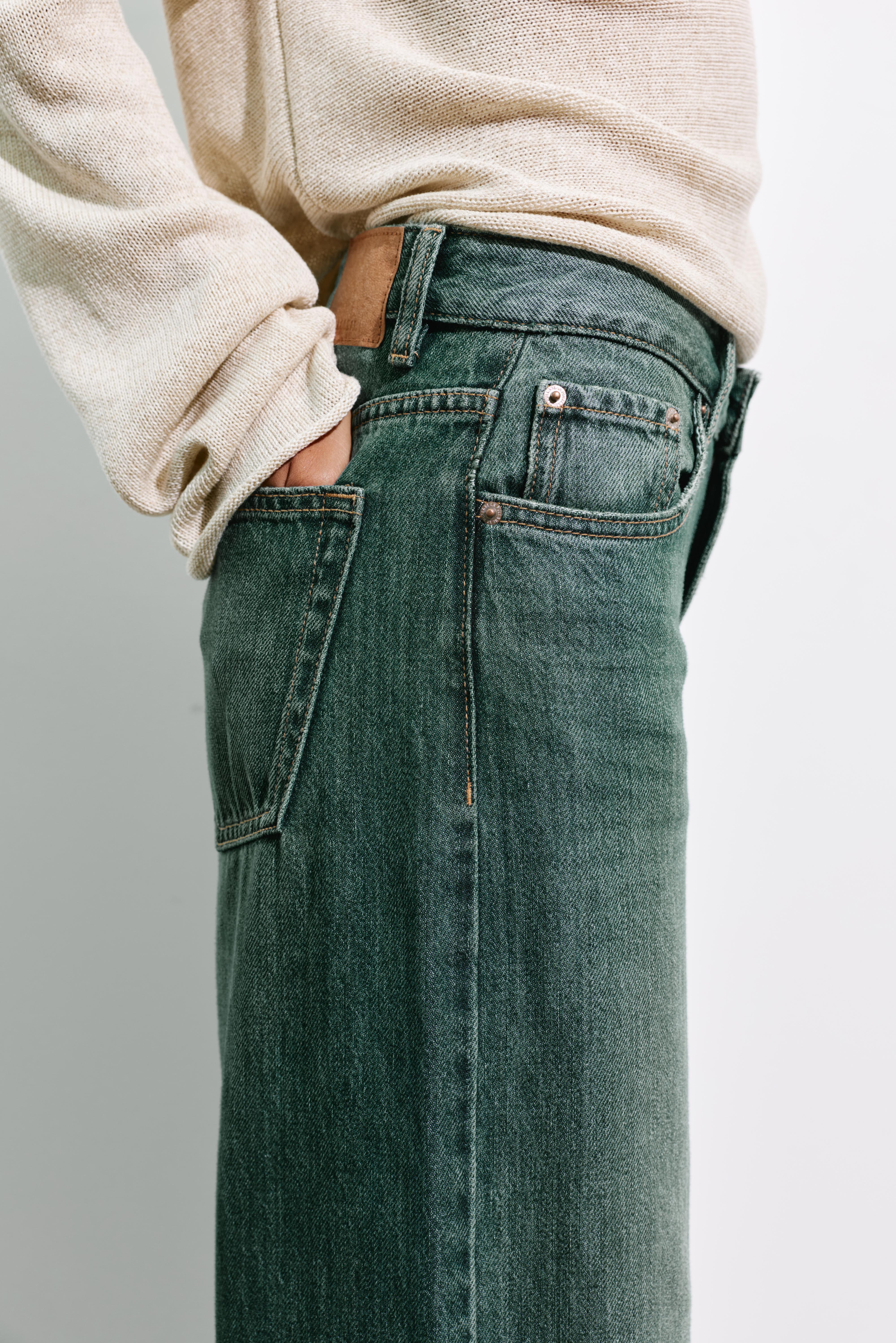 Oversize baggy jeans — Green blue