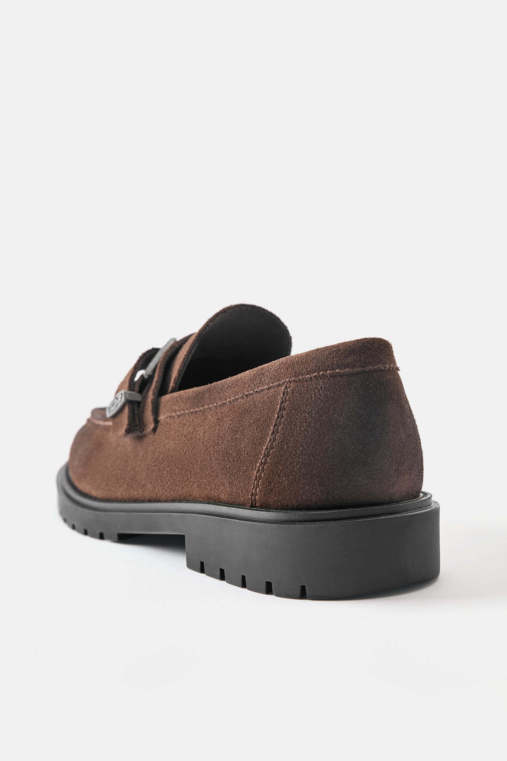 Leather cowboy loafers — Brown