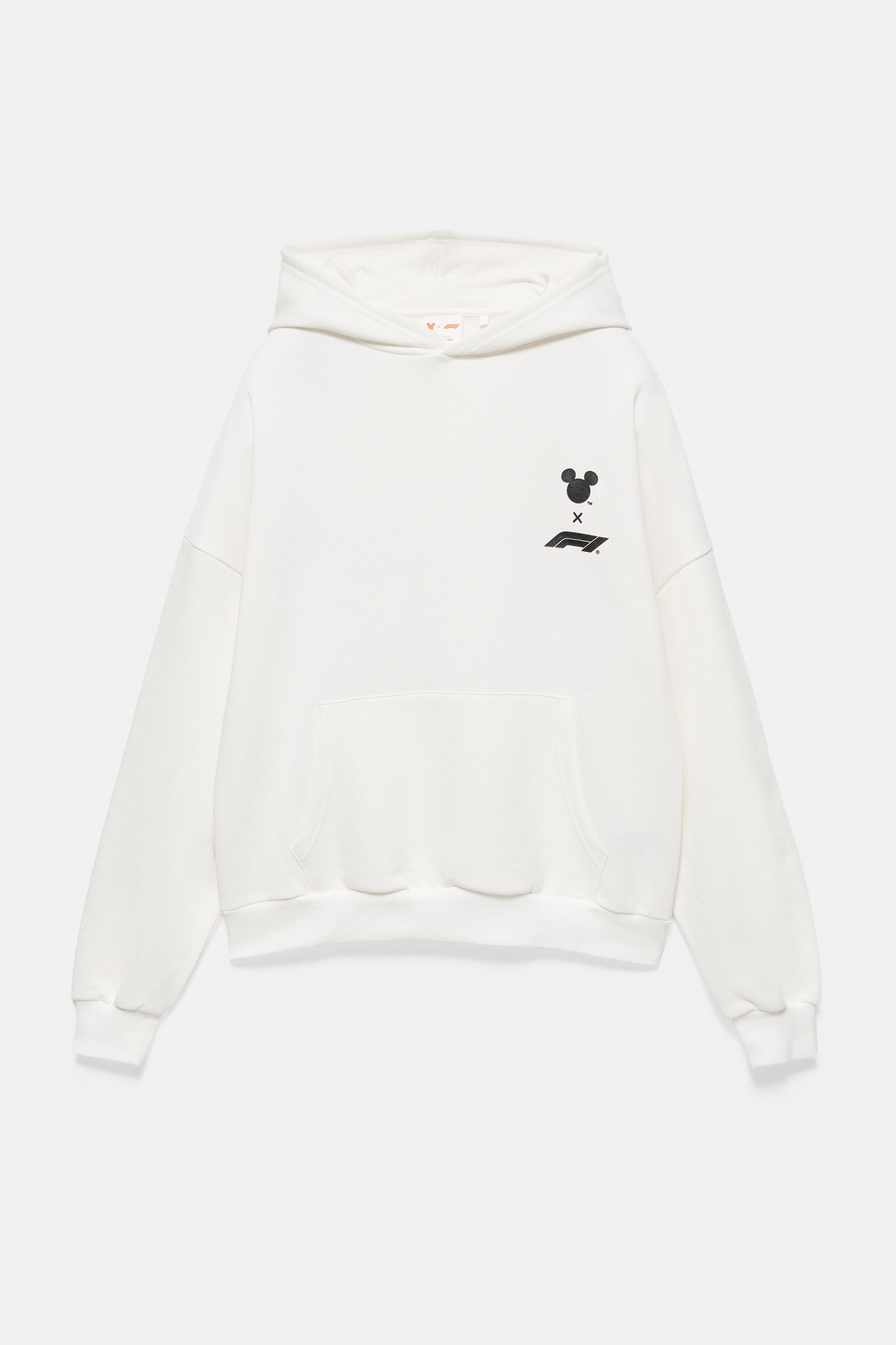 Pull&Bear Disney x F1 beyaz kapüşonlu sweatshirt görsel 7