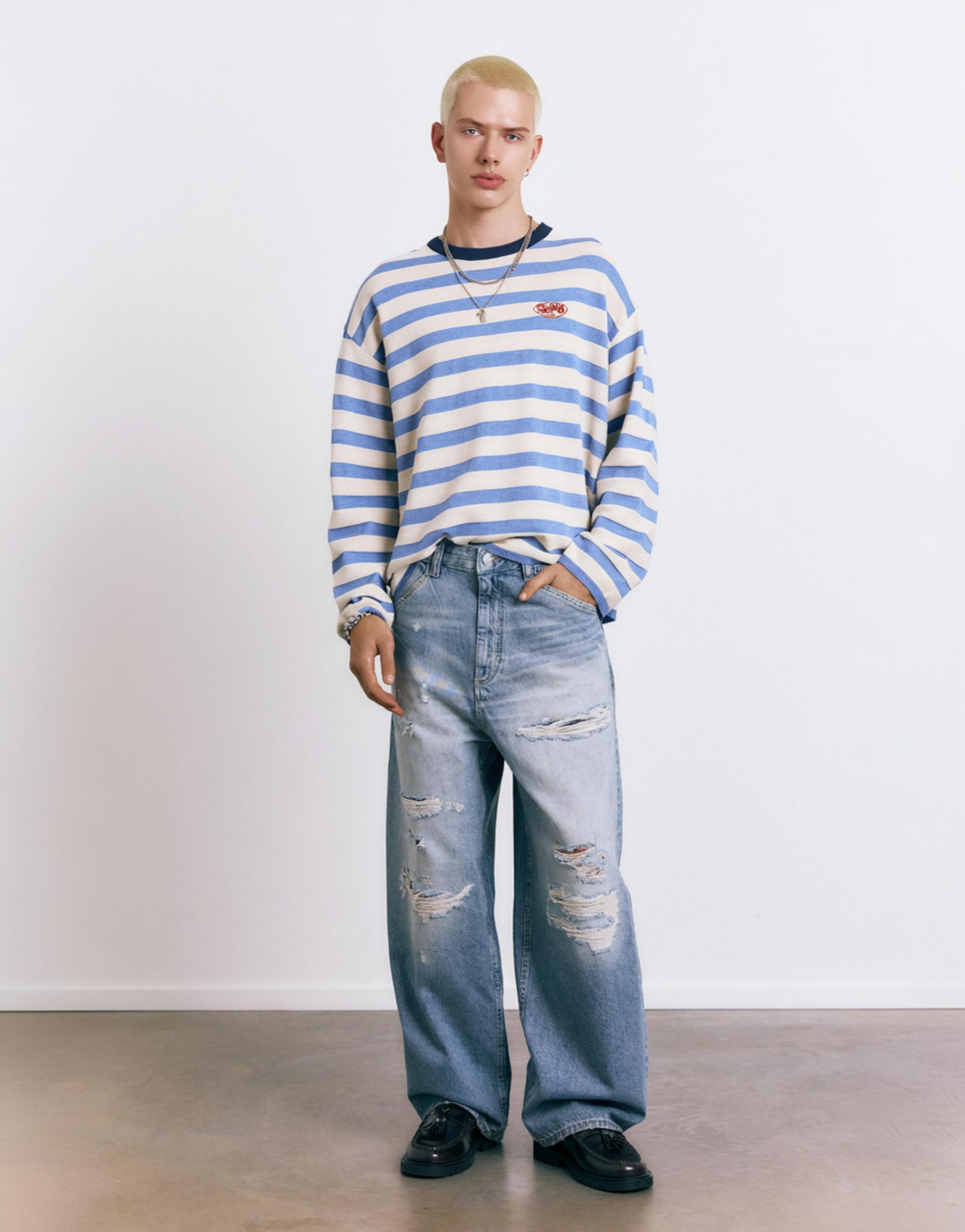 Distressed süper bol paça jean - Görsel 24