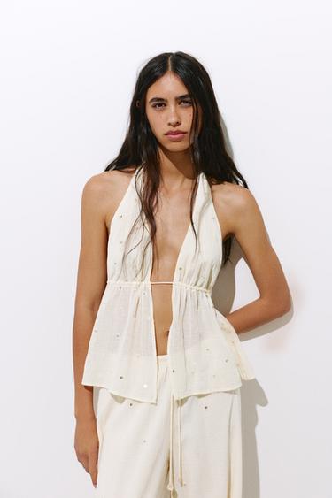 Halter top with mirror details — Vanilla 4