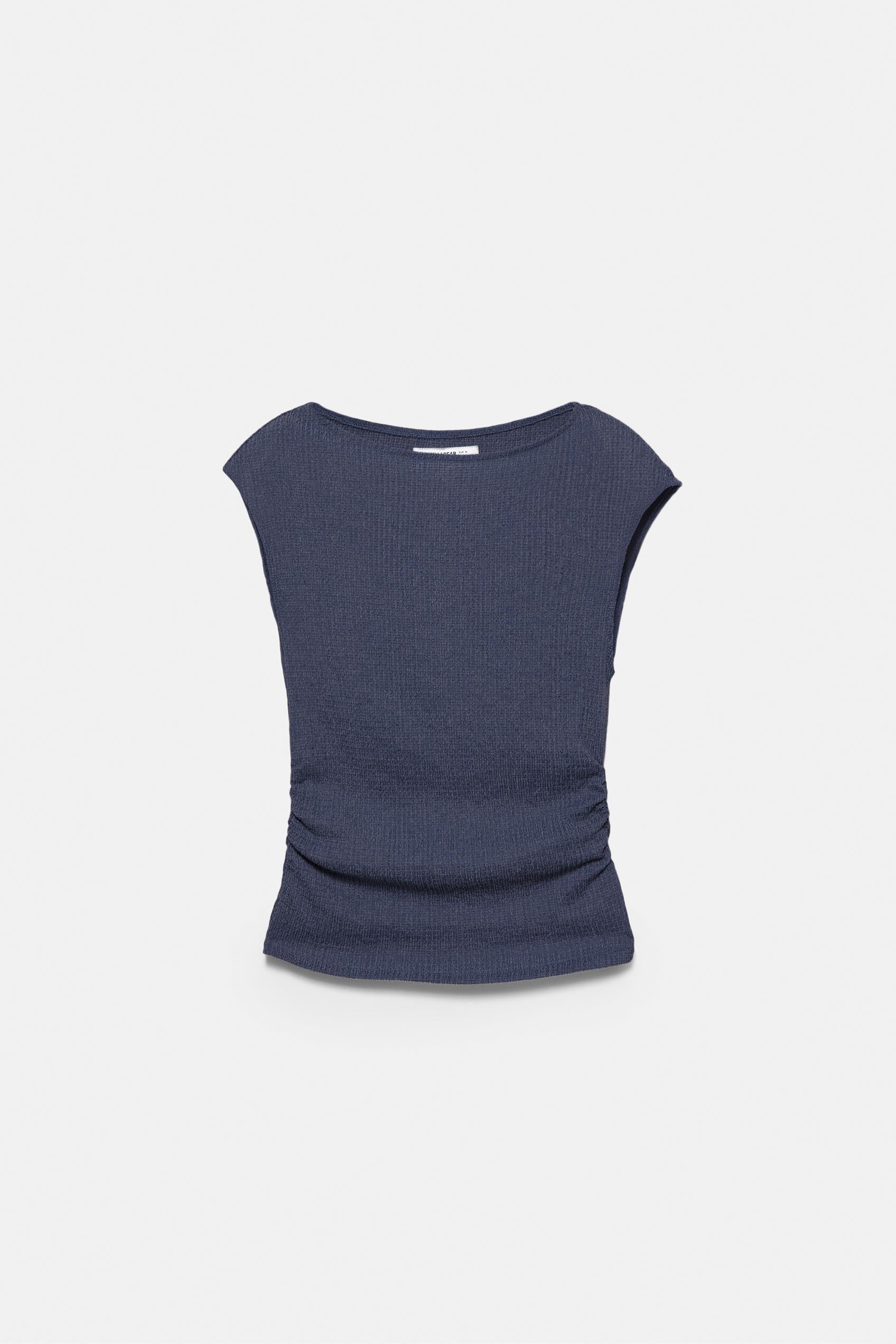 Crepe top — Navy