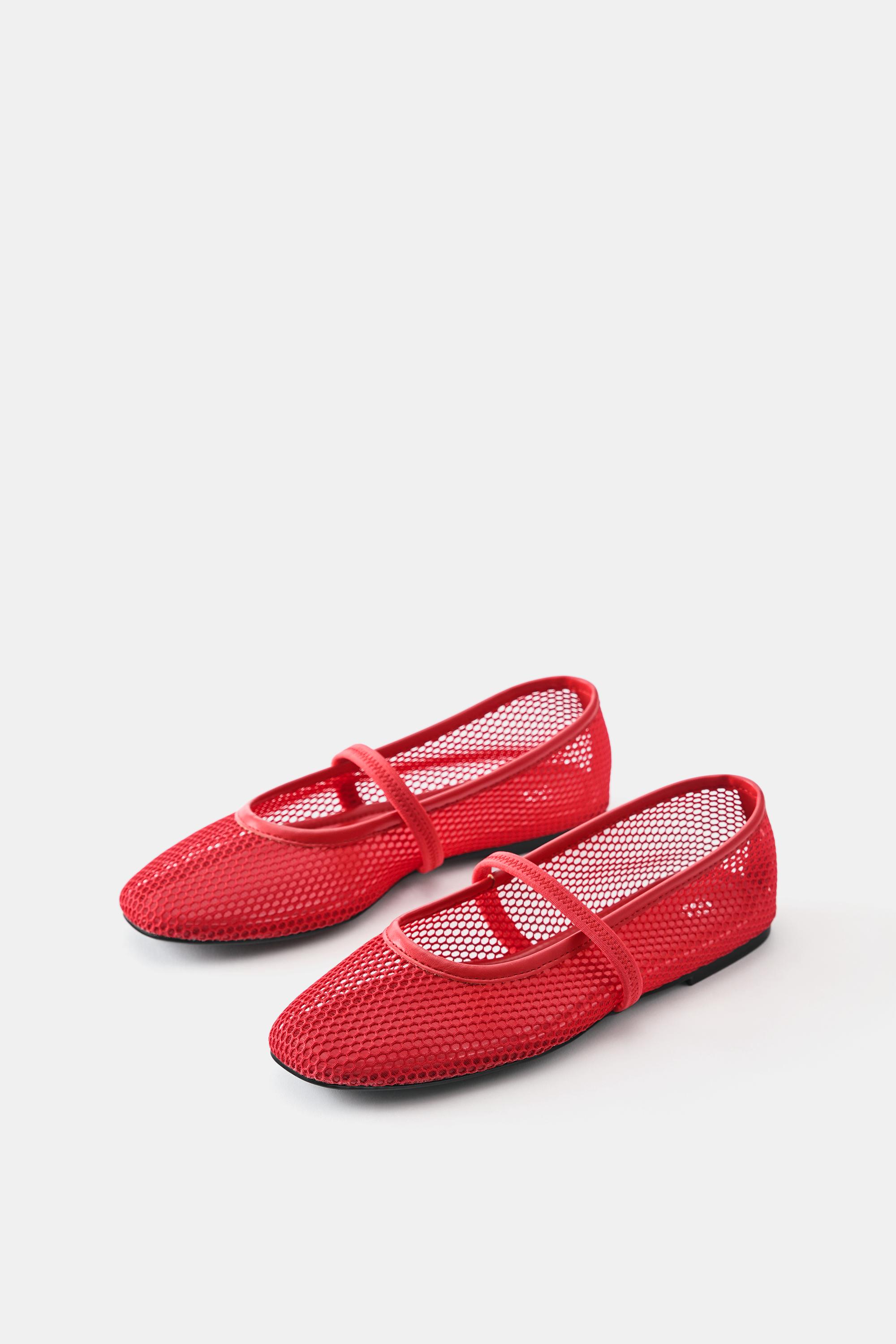 Mesh ballet flats — Red