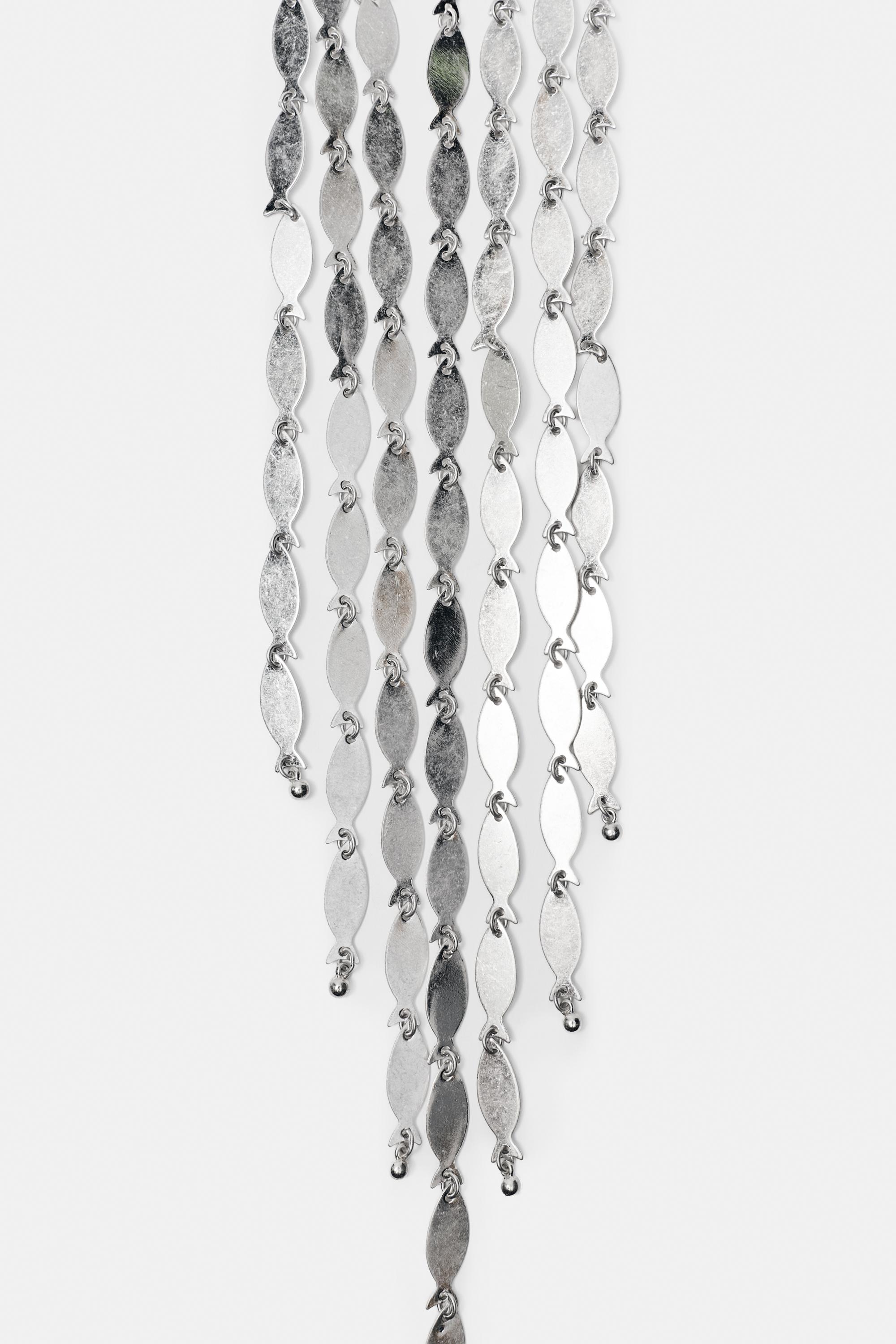Fish drop necklace — Silver
