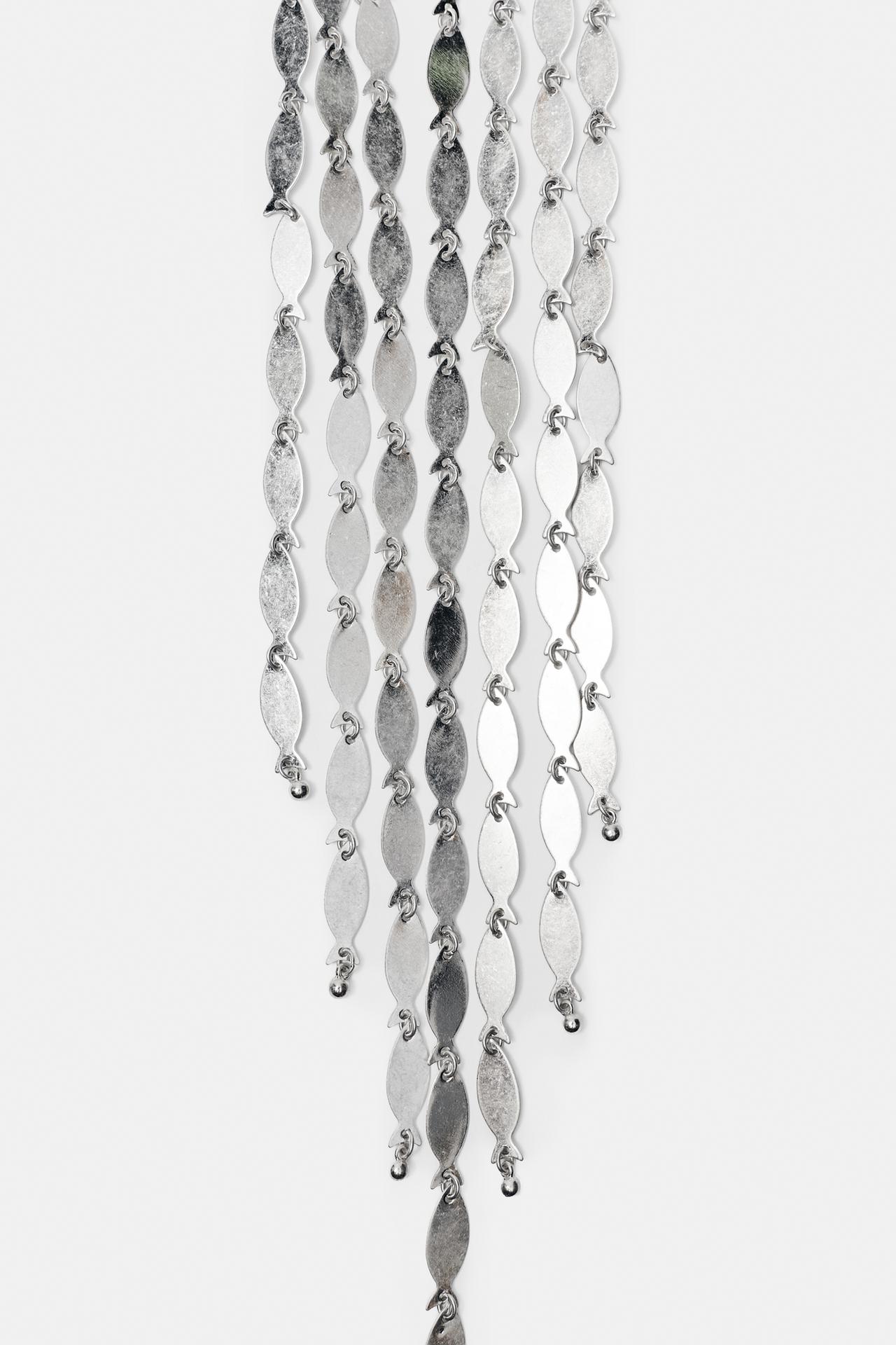 Fish drop necklace — Silver
