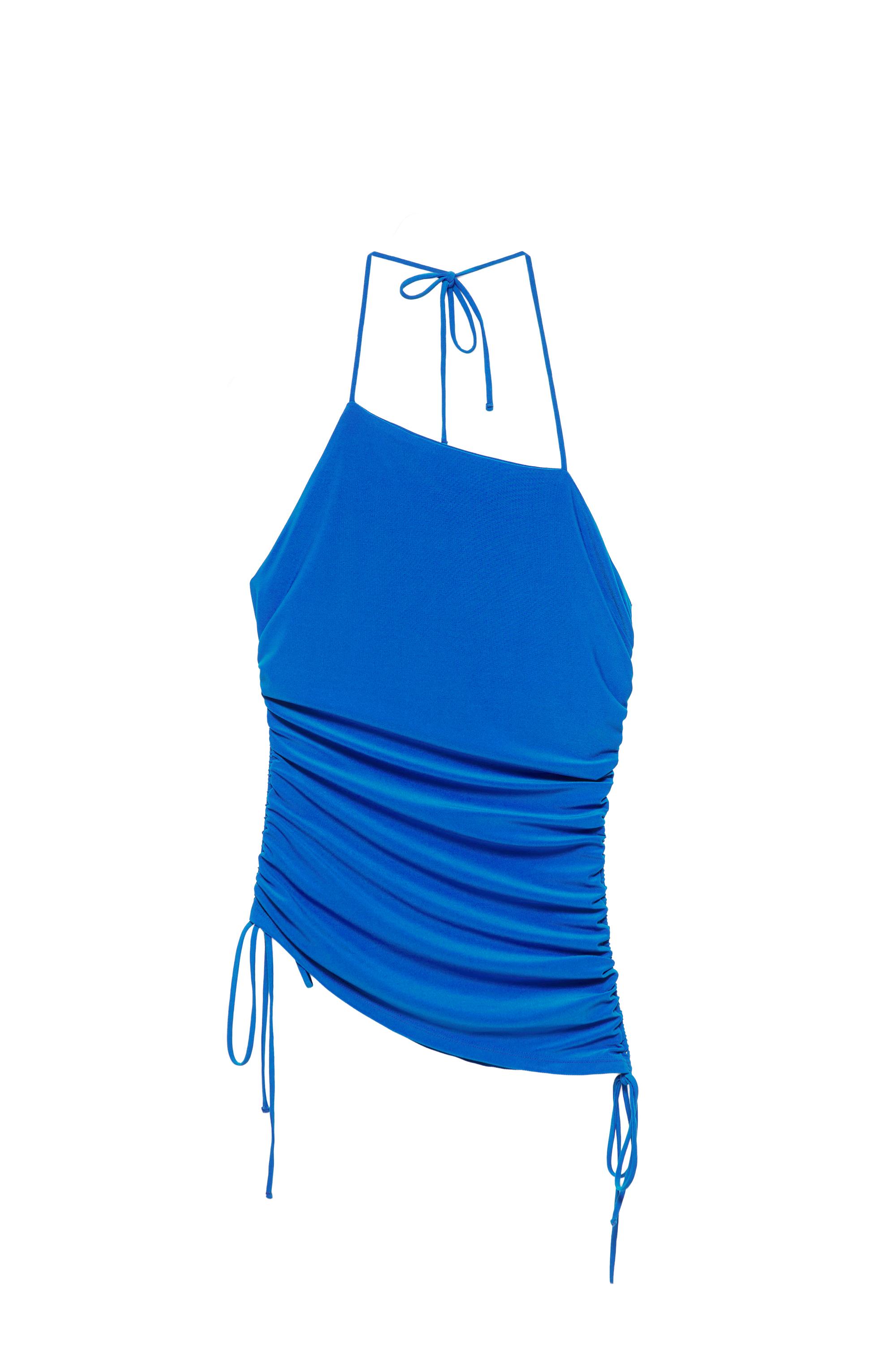 Pull&Bear Büzgülü asimetrik halter top görsel 4