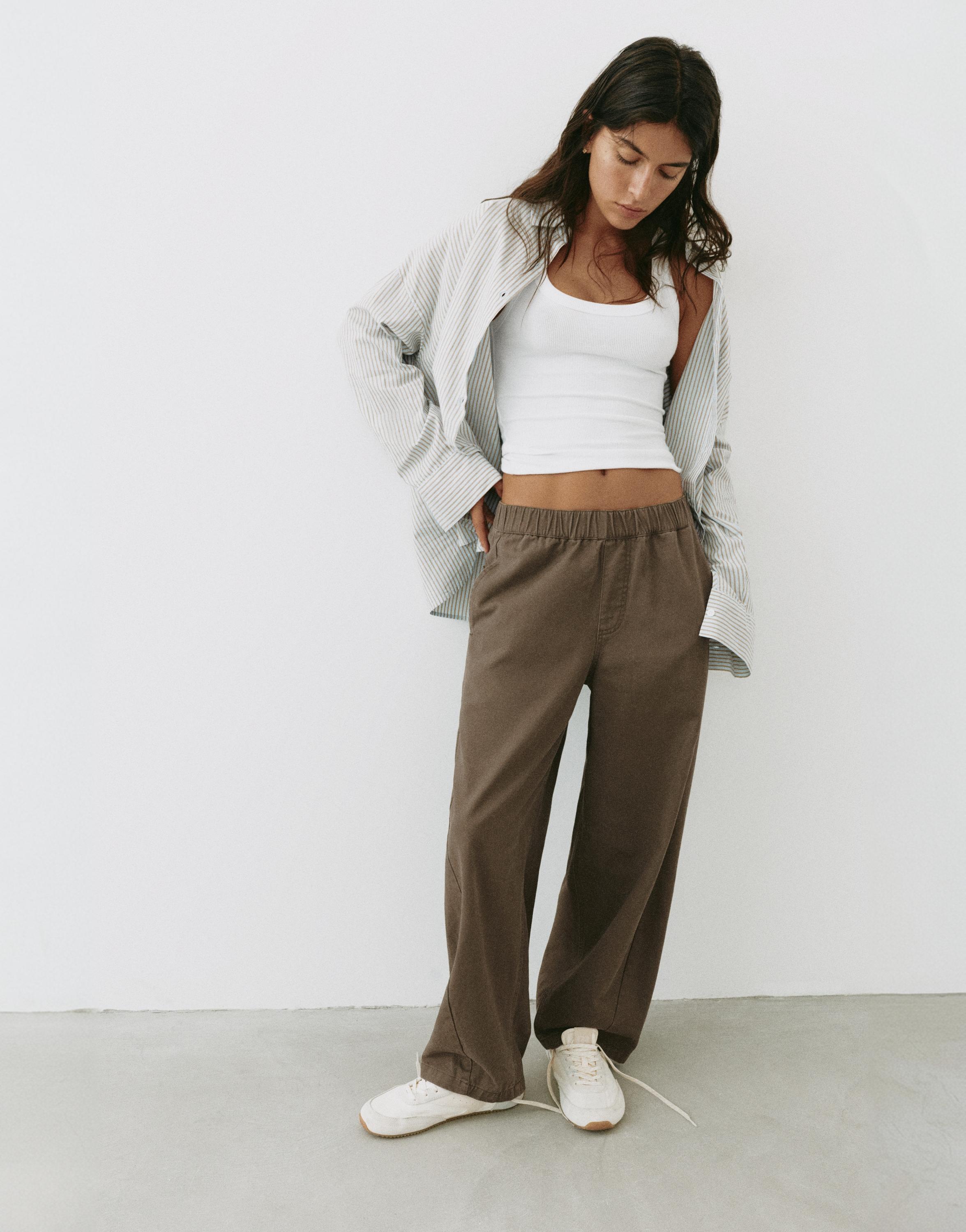 Barrel trousers — Brown
