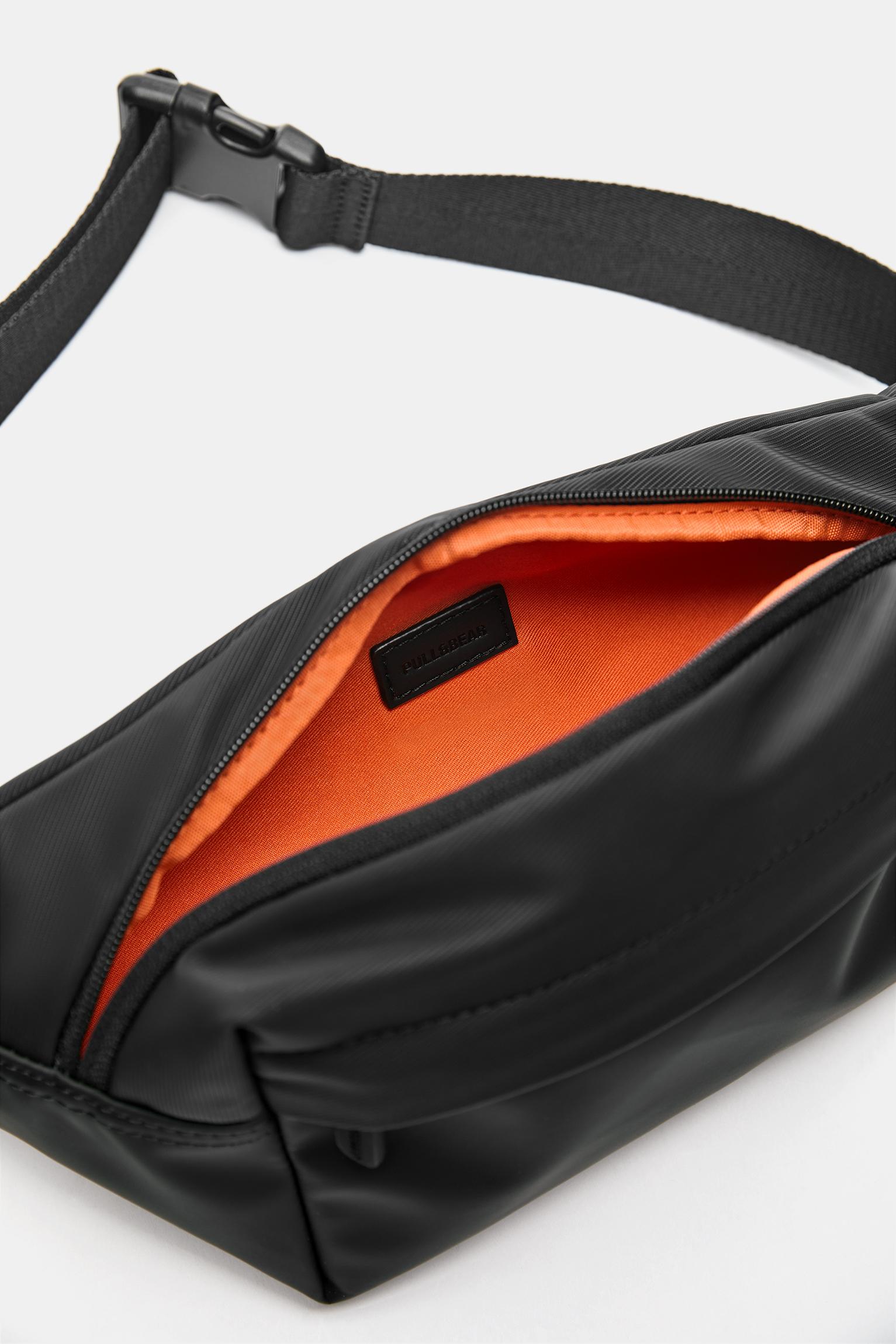 Rubberised belt bag — Black
