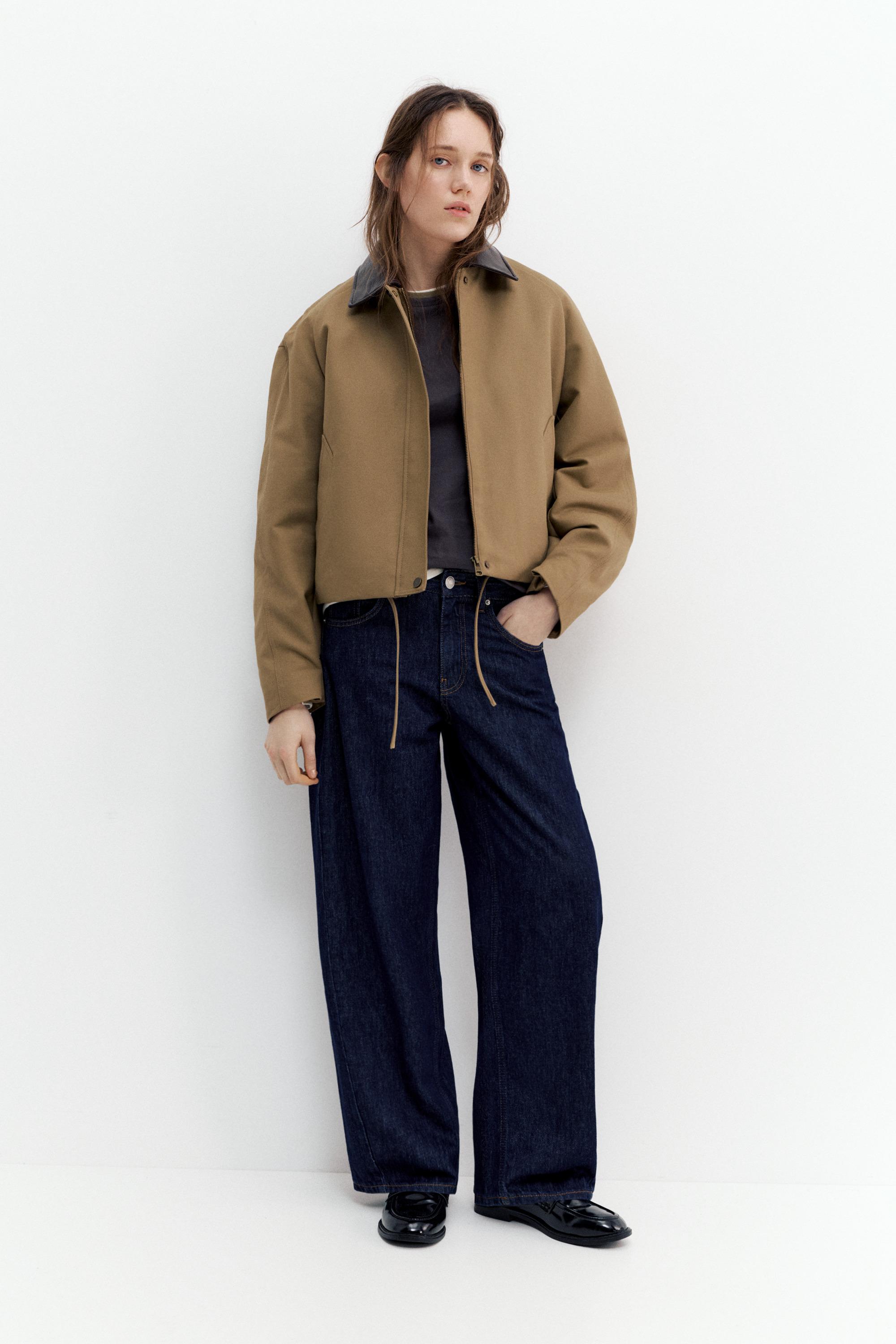 Low-rise barrel jeans — Navy