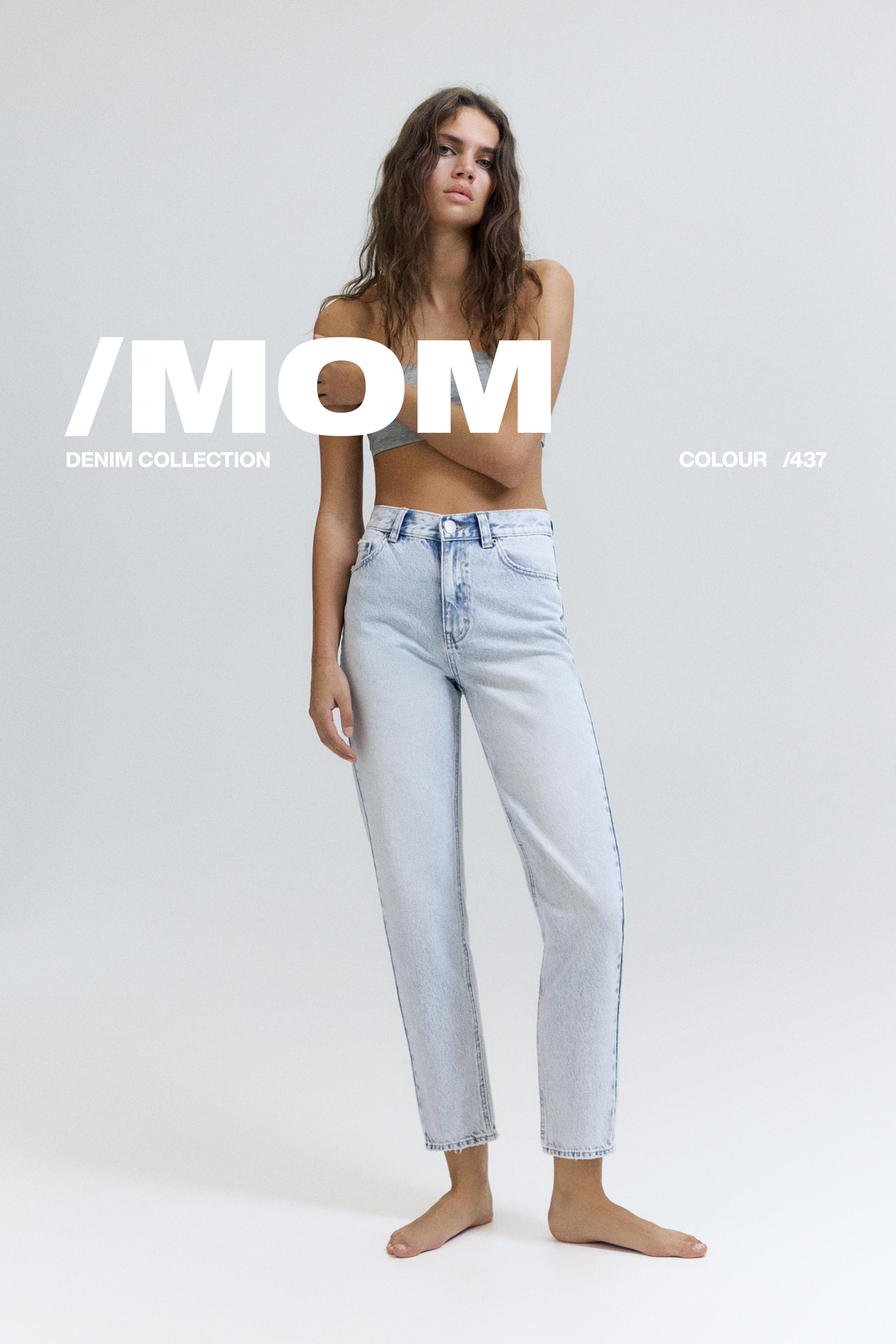 High-waist mom jeans — Pale blue