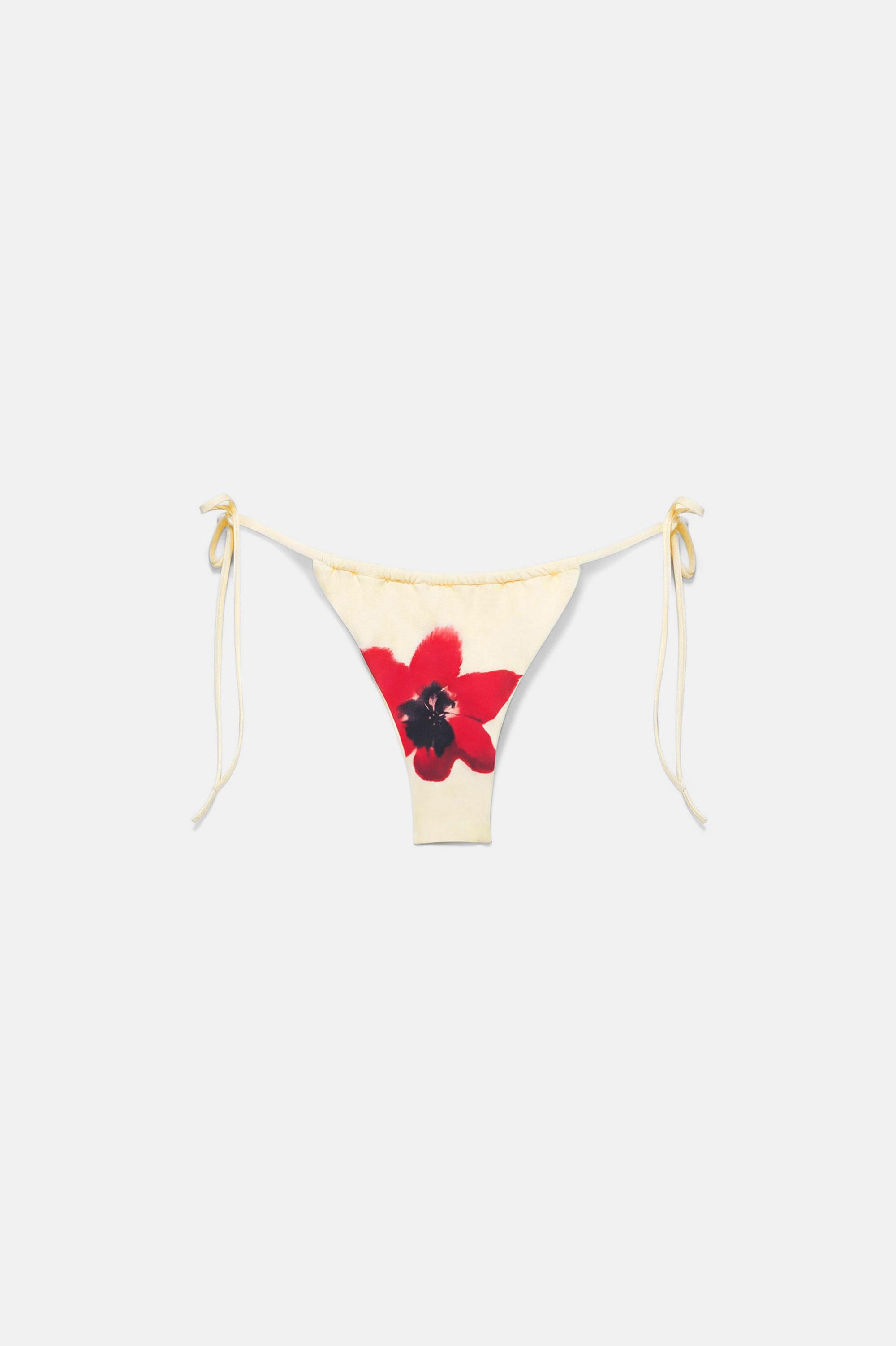 Floral bikini bottoms — Red