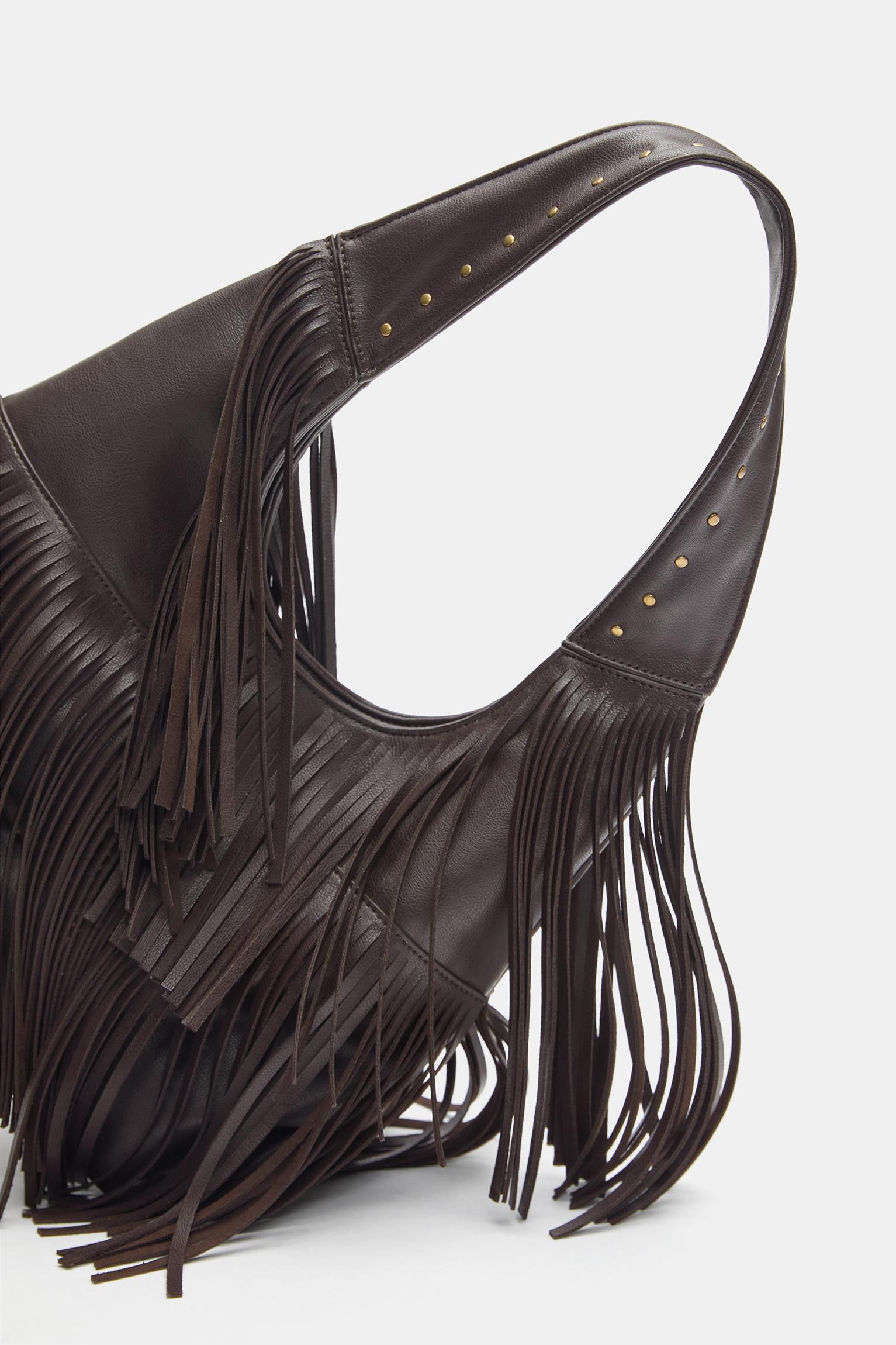 Püsküllü shopper çanta - Görsel 4