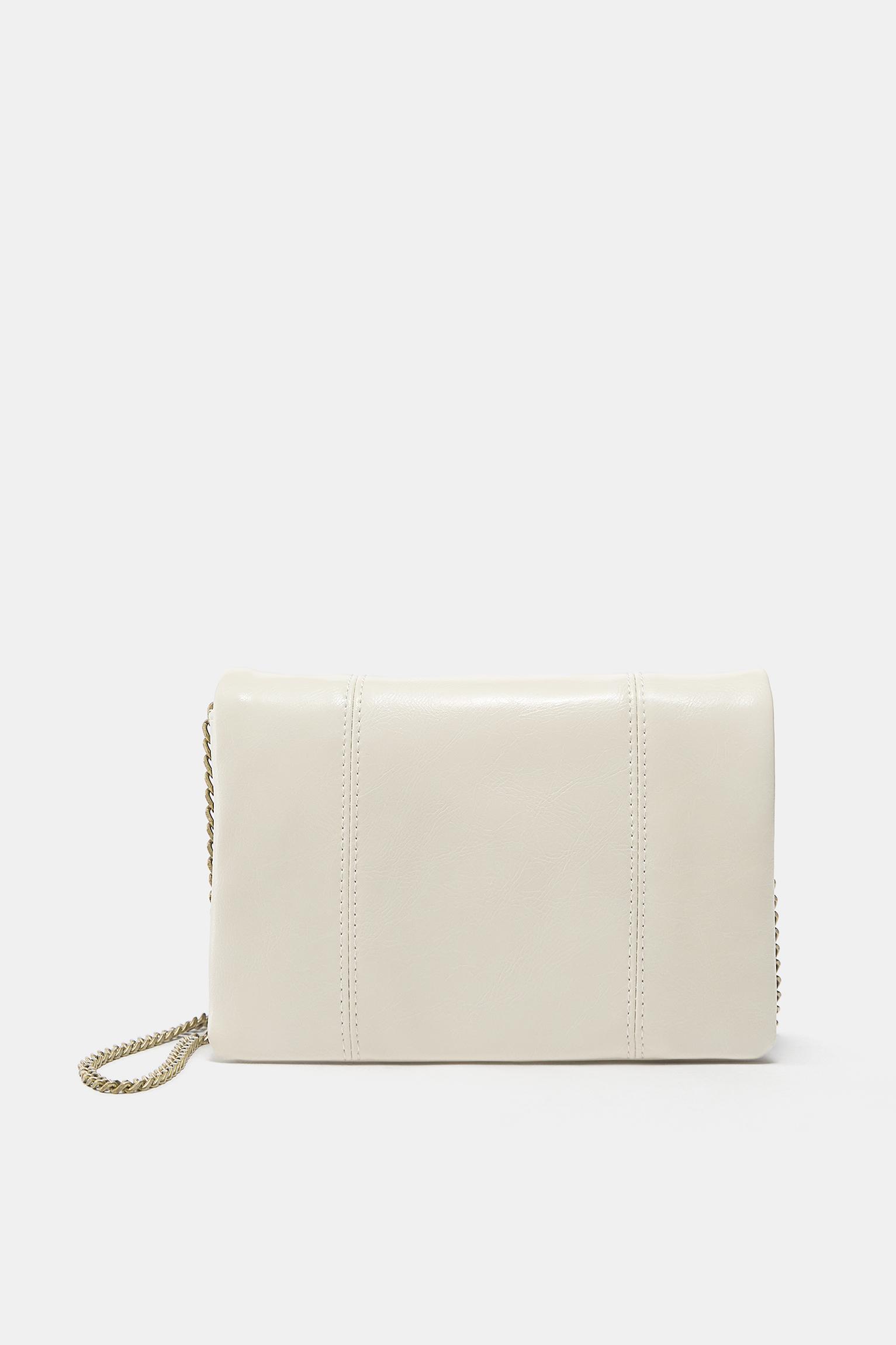 Crossbody bag with seams — Ecru