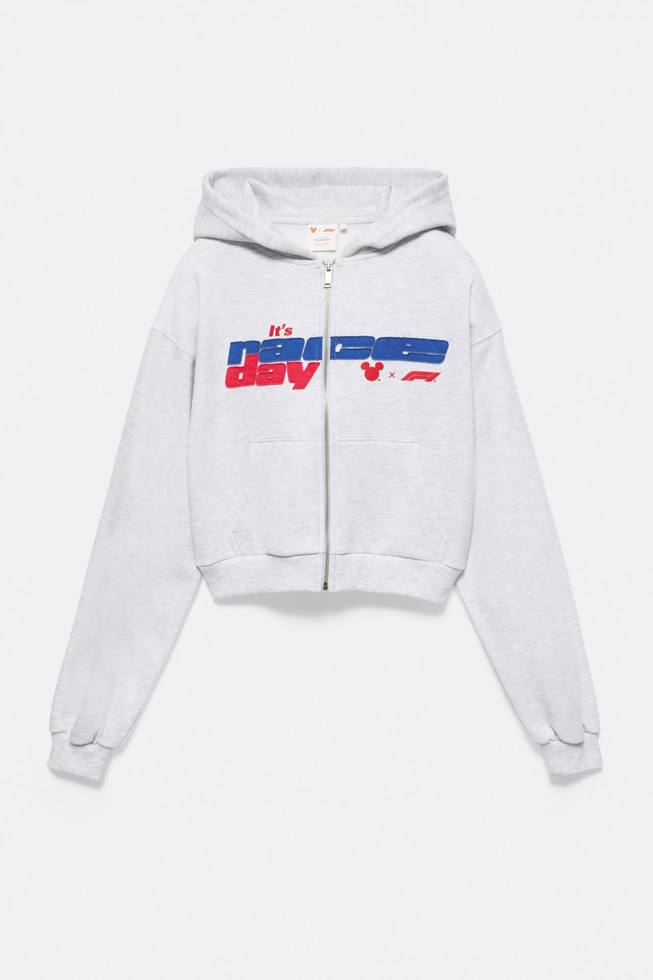 Disney x F1 zip-up hoodie — Grey marl