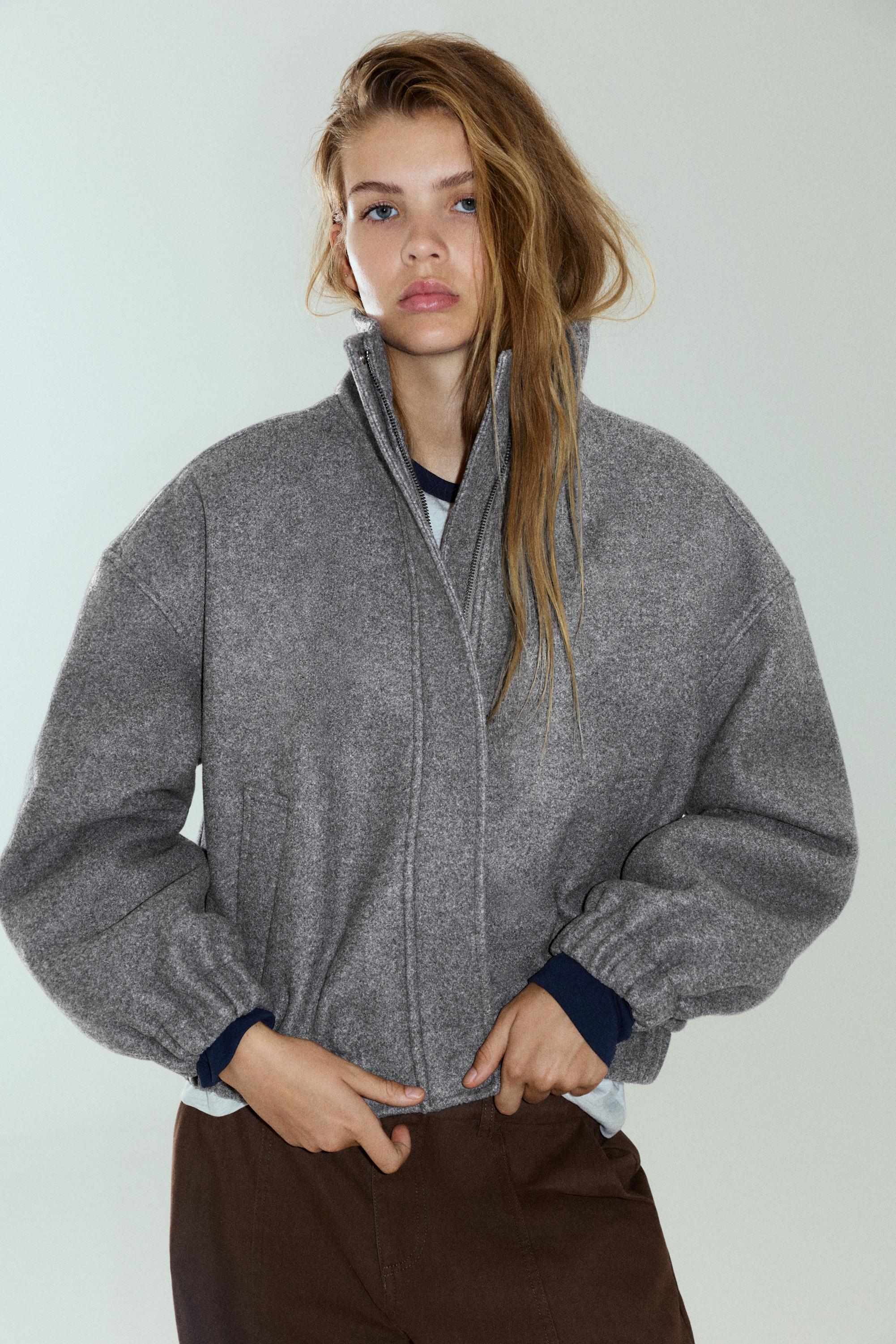 Bomber En Drap Col Montant