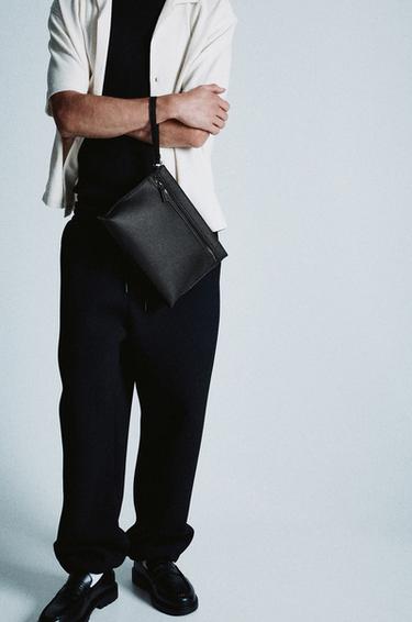 Textured handle clutch bag — Black 2