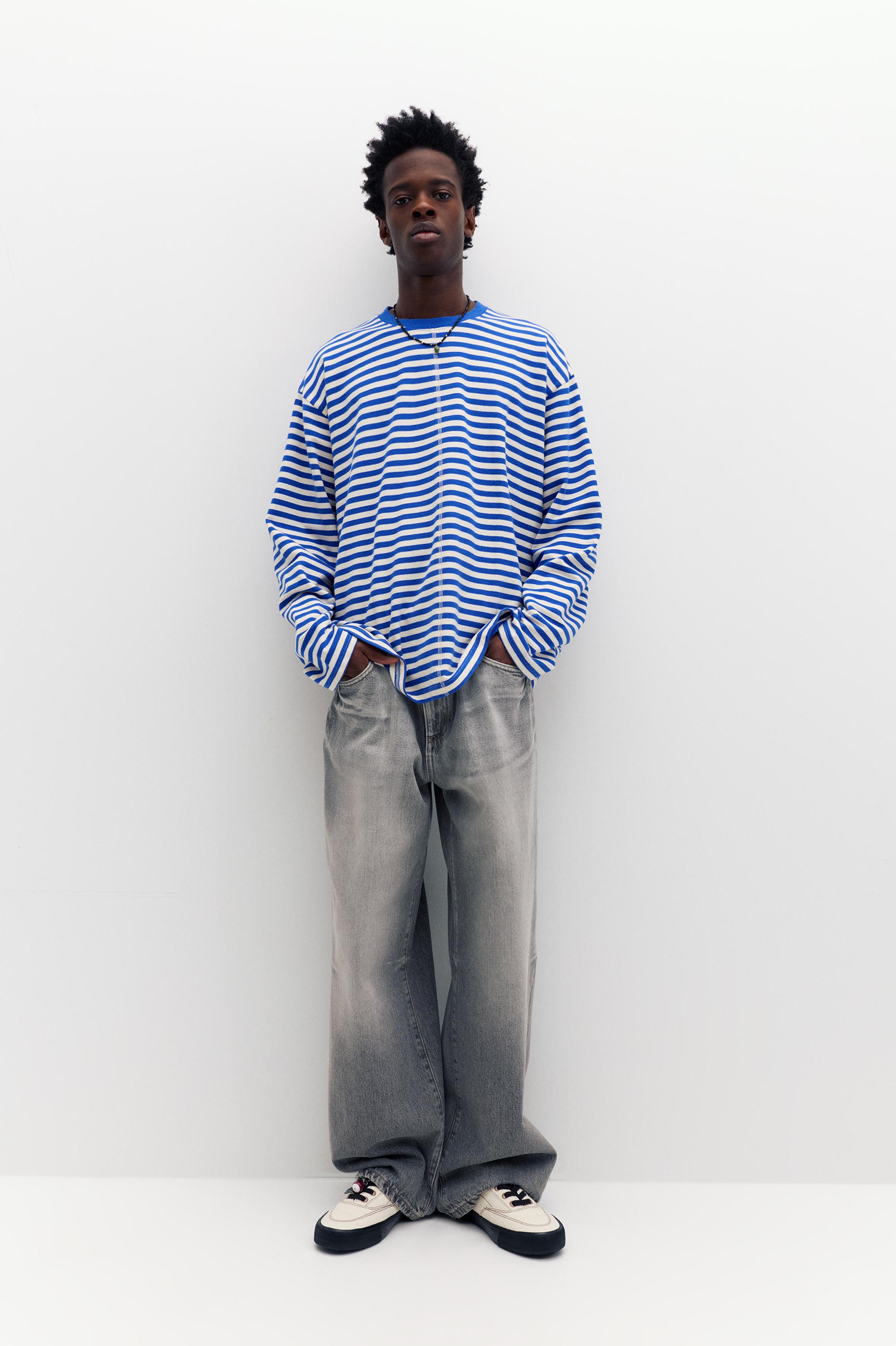 Çizgili uzun kollu t-shirt - Görsel 22