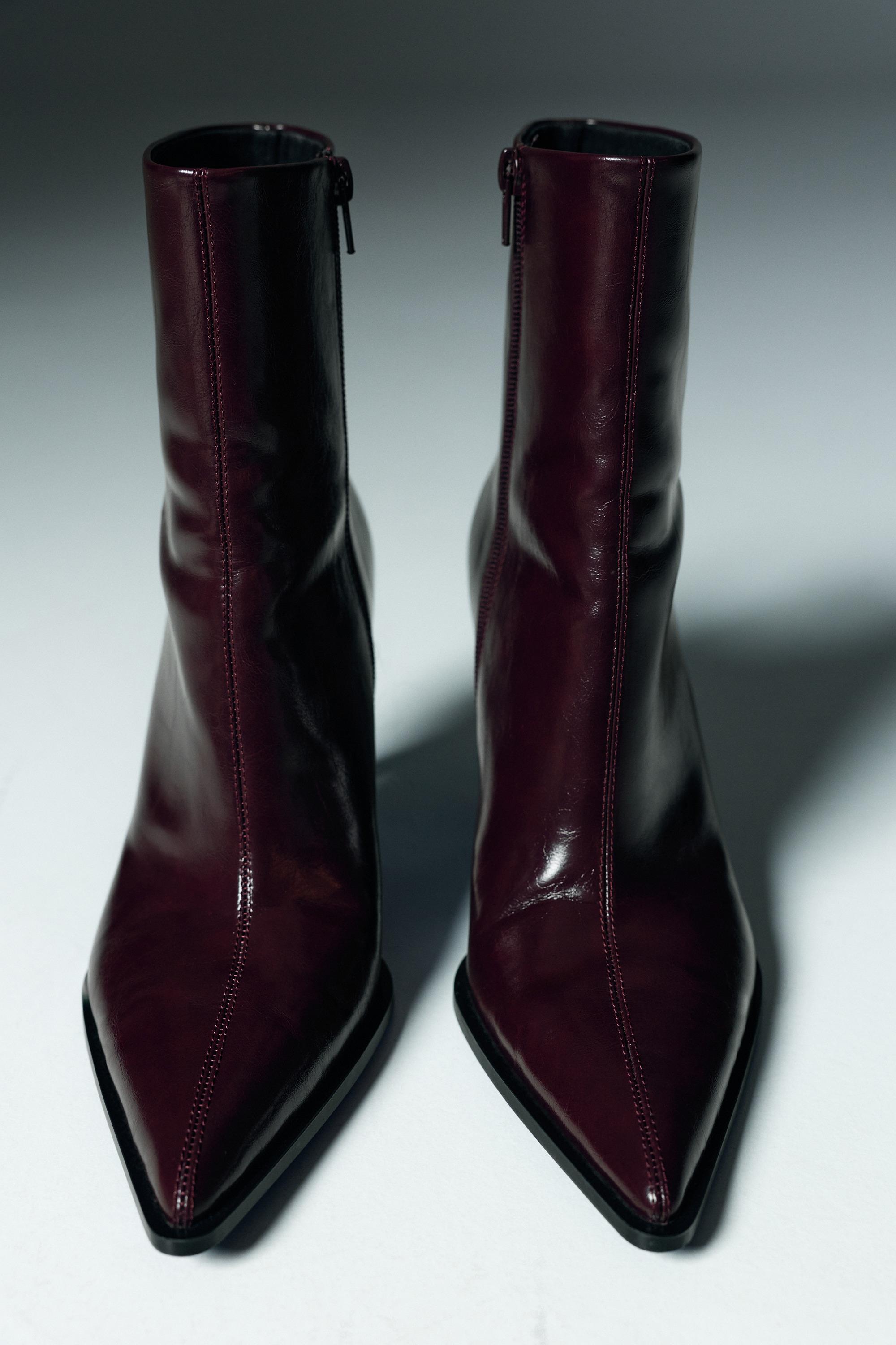 Stiletto heel ankle boots — Burgundy