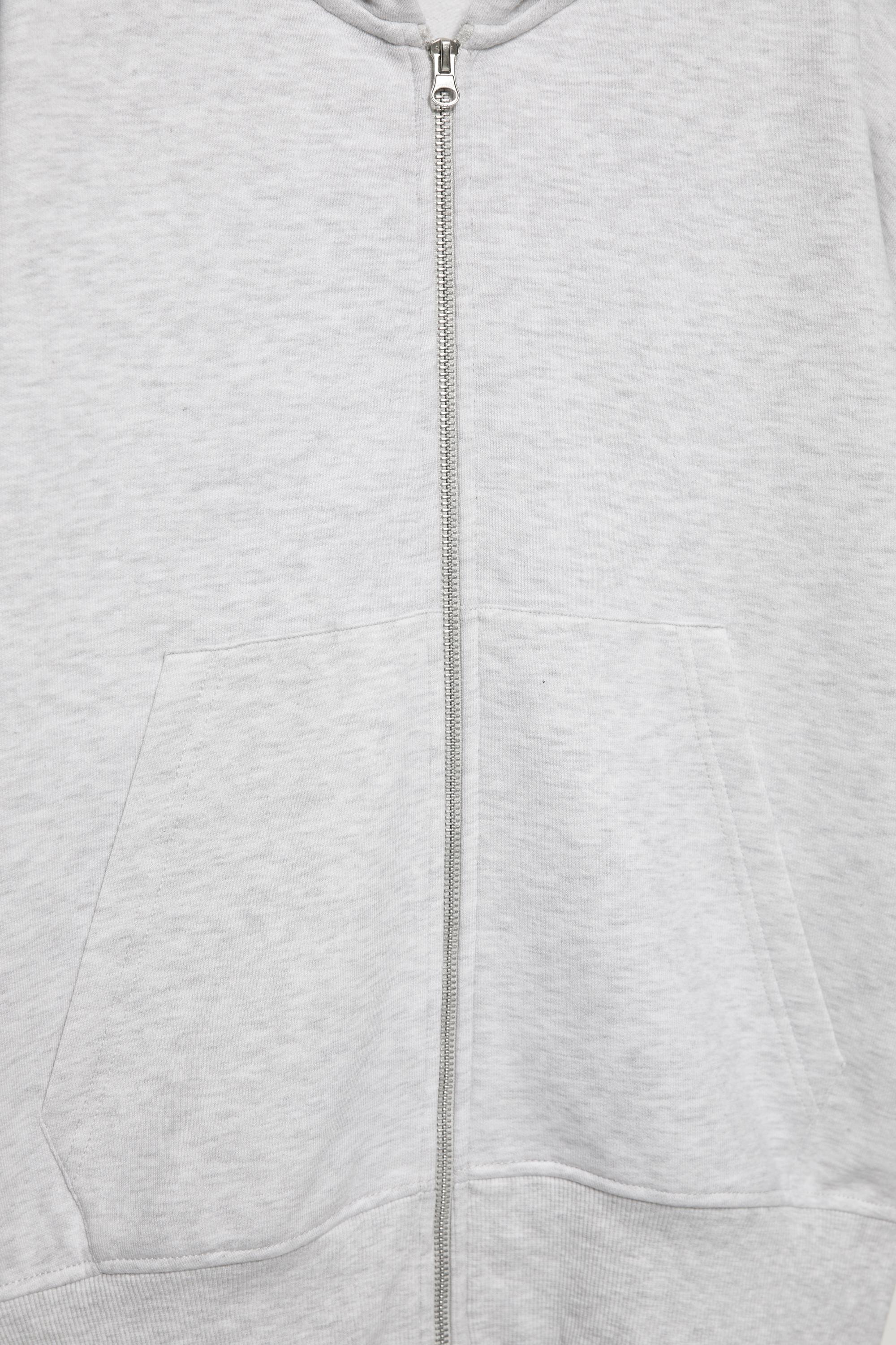 Hoodie with zipper — Grey marl