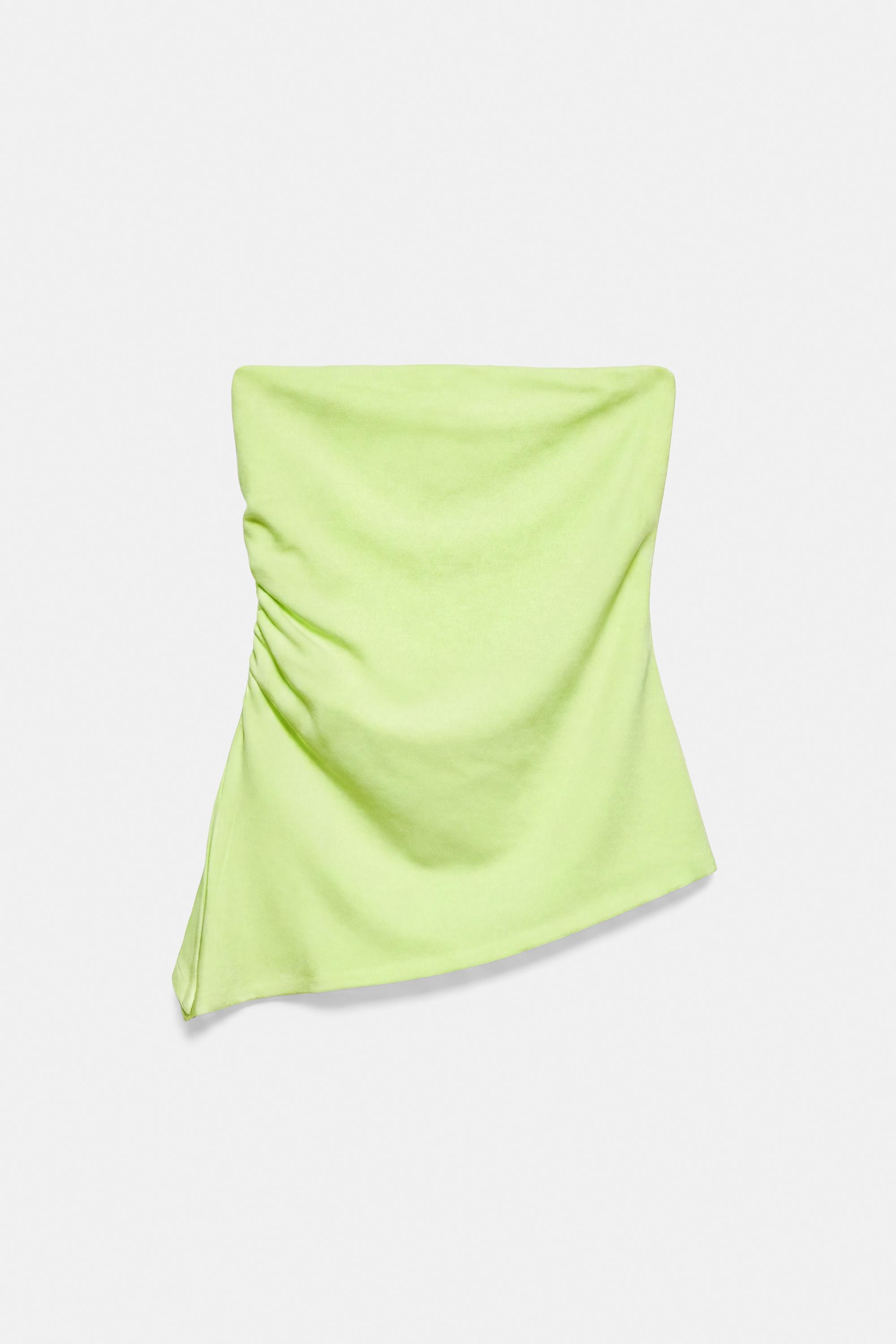 Asymmetric bandeau top — Lime