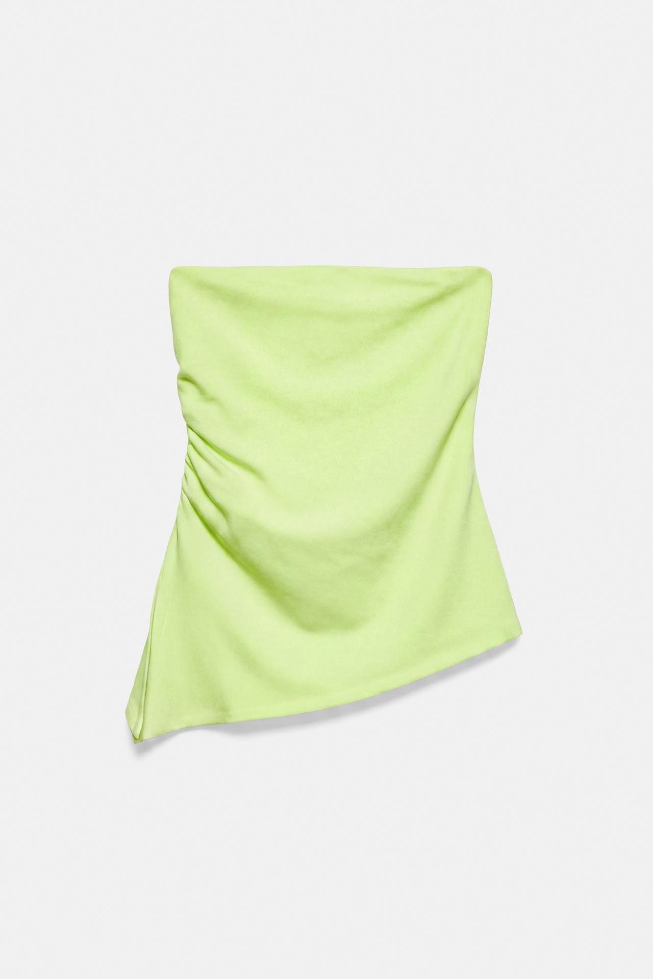 Asymmetric bandeau top — Lime