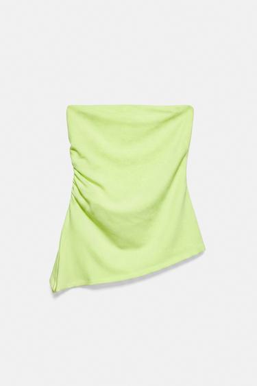 Asymmetric bandeau top — Lime 6