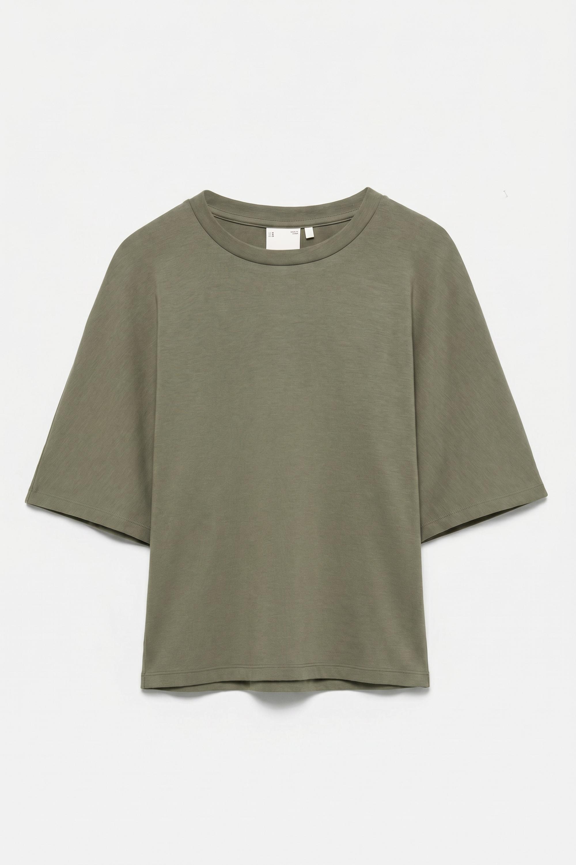 Modal-blend boxy T-shirt — Khaki