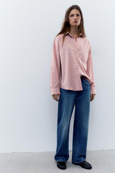 Check shirt with pocket — Chalk pink 4