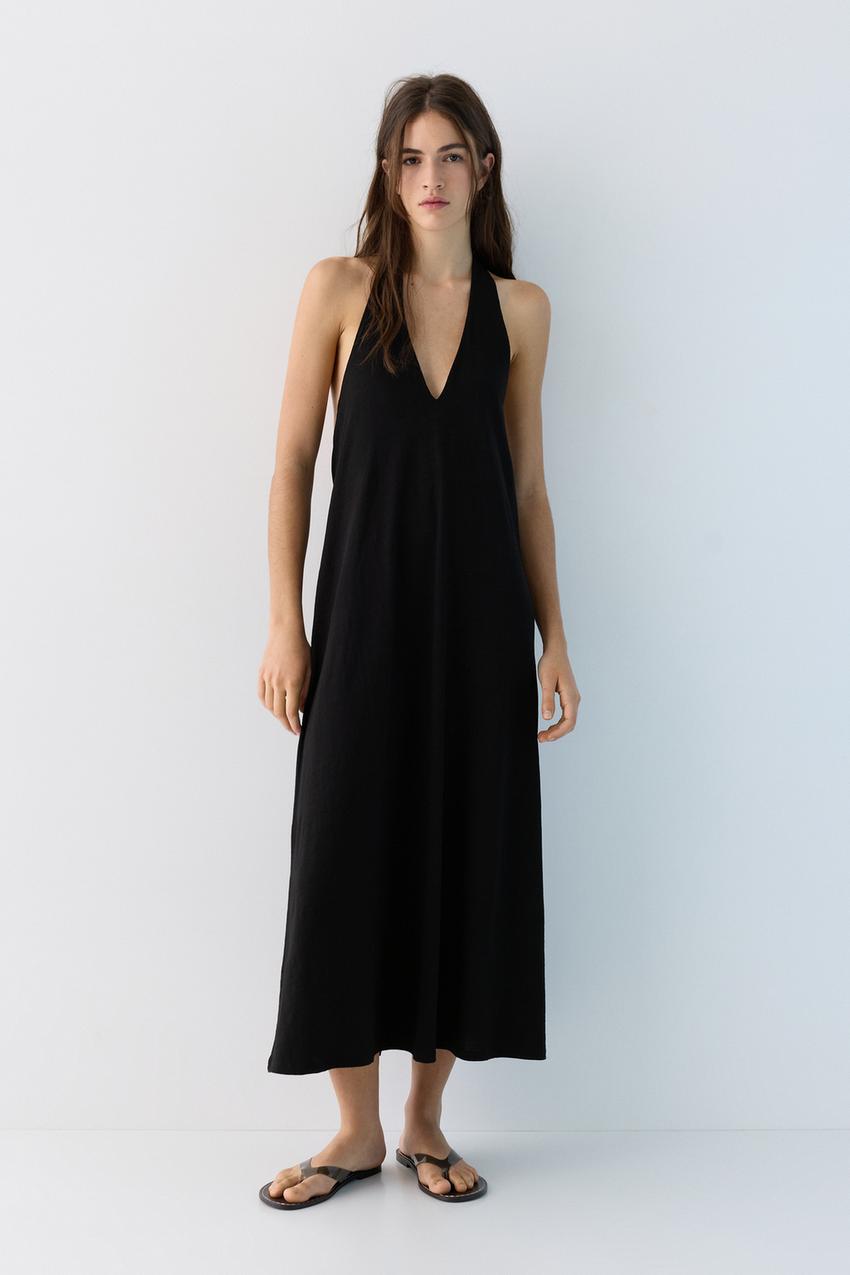 Black midi dress