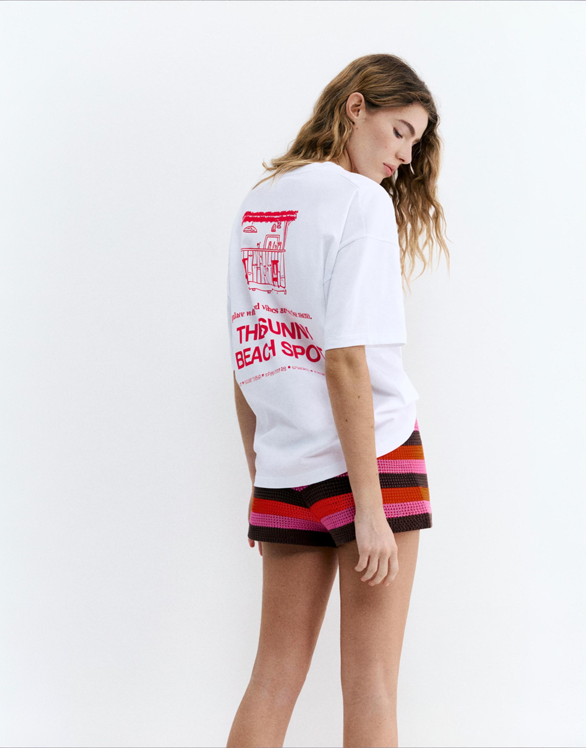 Beach bar graphic T-shirt — White