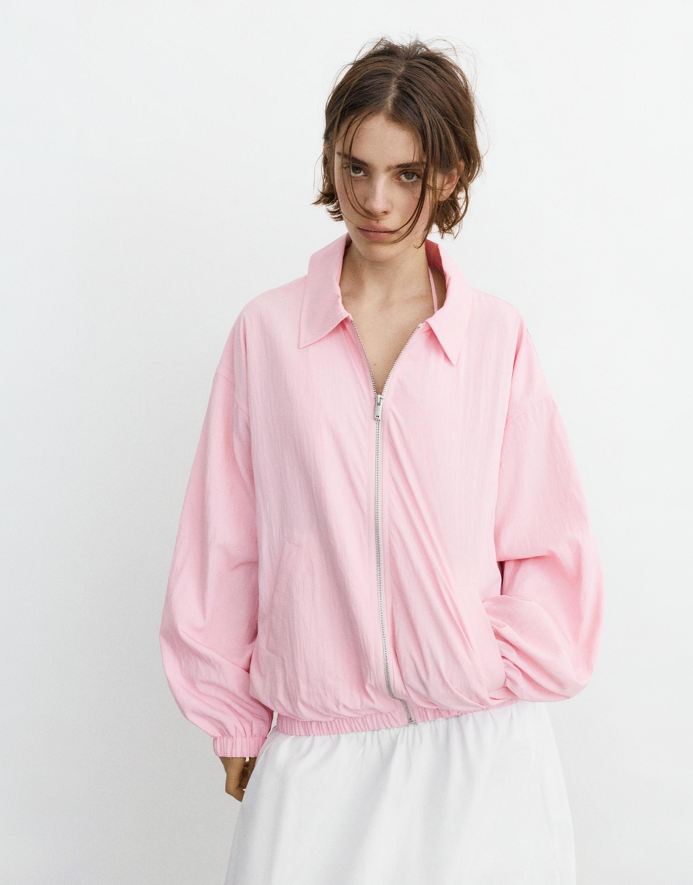 Fluid oversize jacket — Rose pink