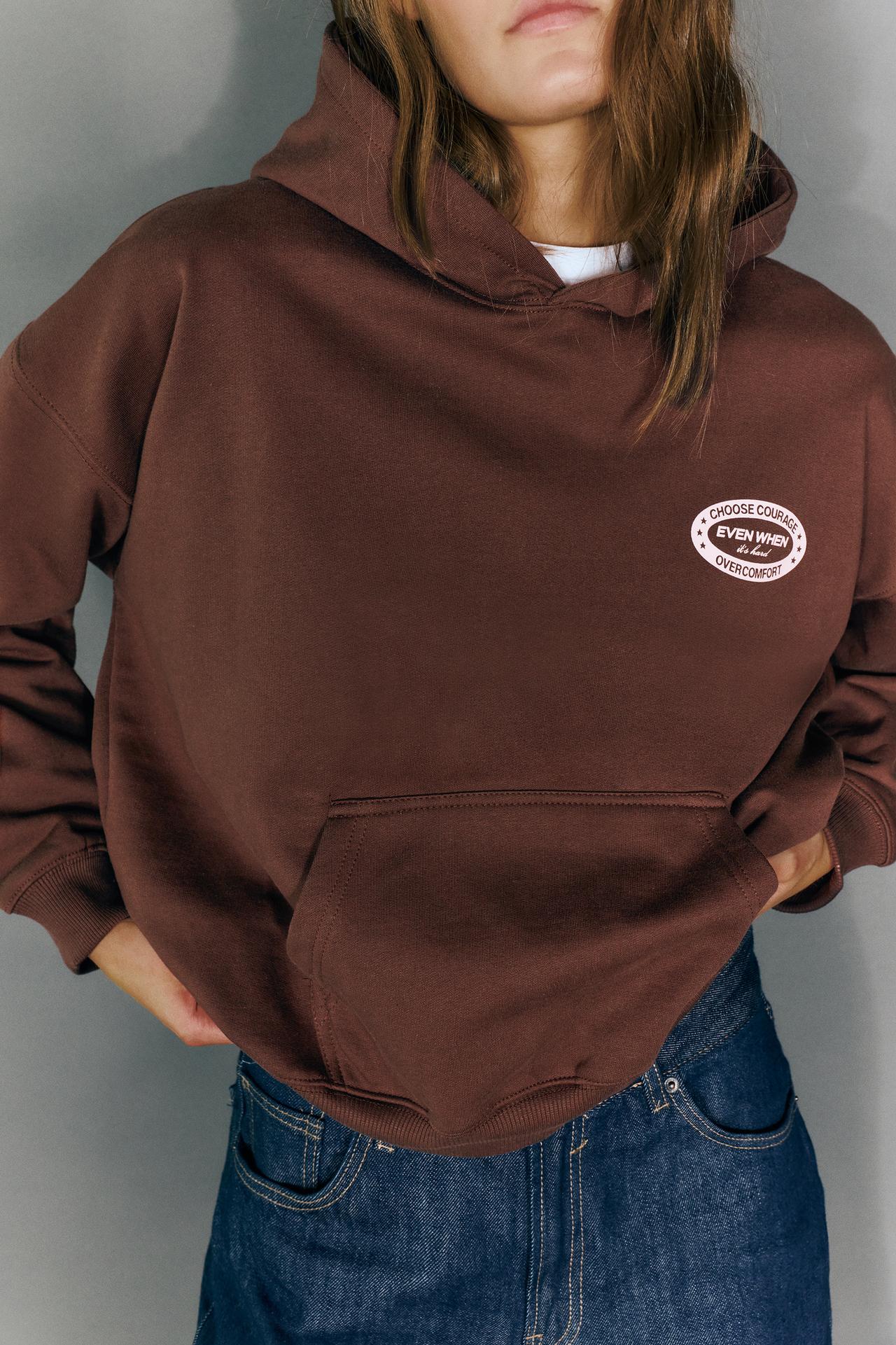 Graphic hoodie — Brown