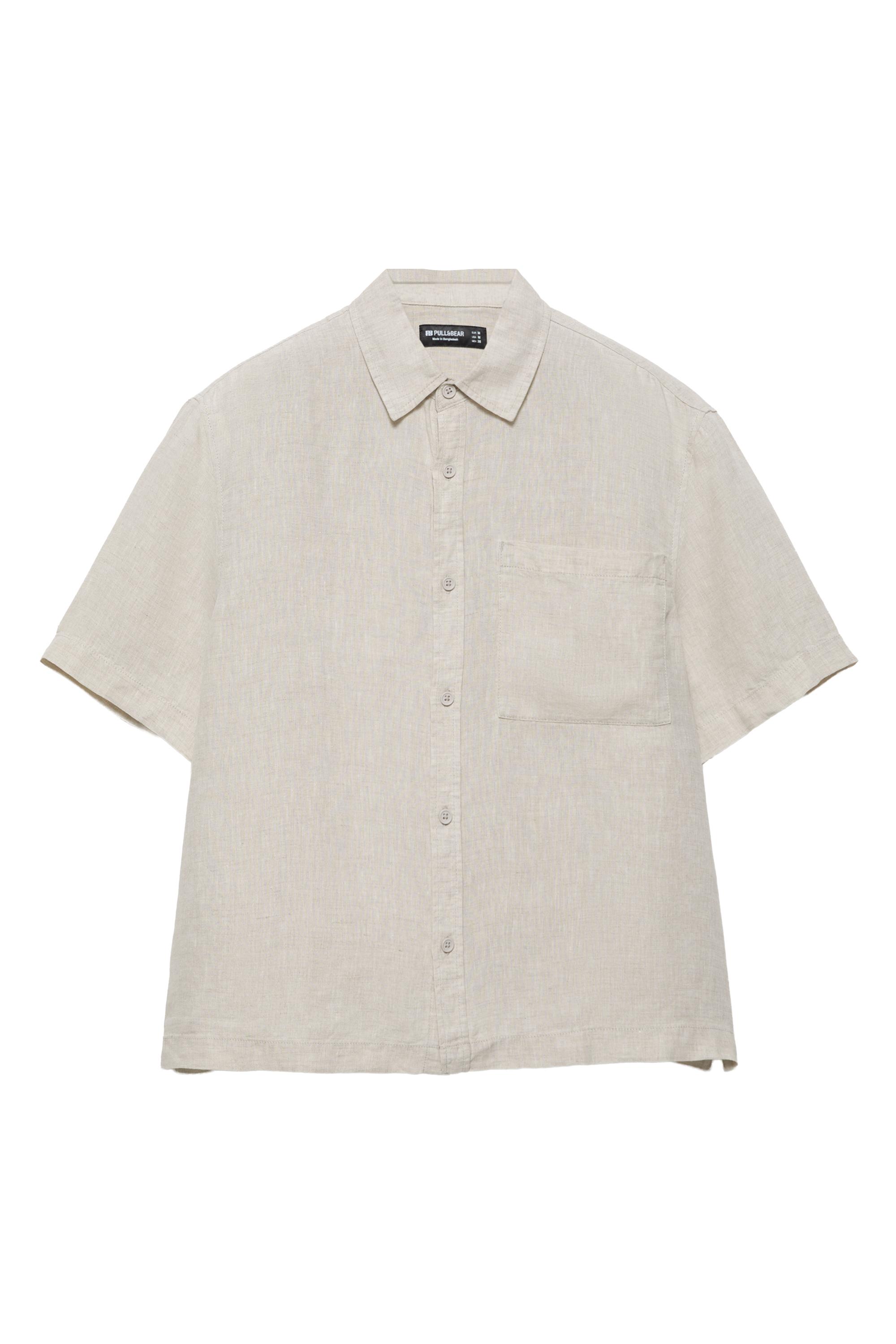 %100 keten kısa kollu gömlek - Görsel 2