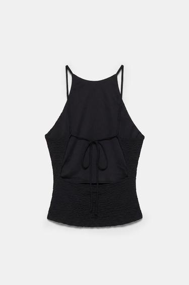 Textured halter top — Black 3
