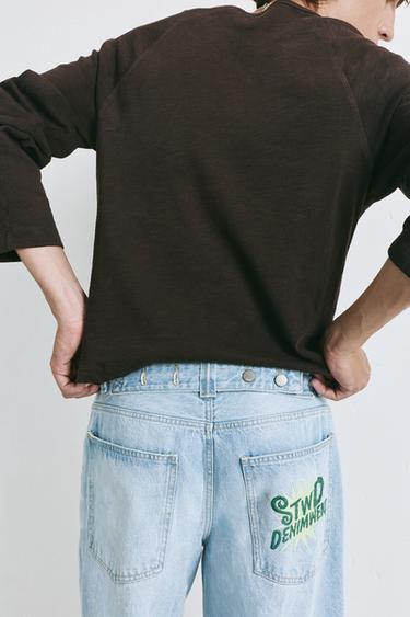 Barrel jeans with embroidered detail — Pale indigo 5