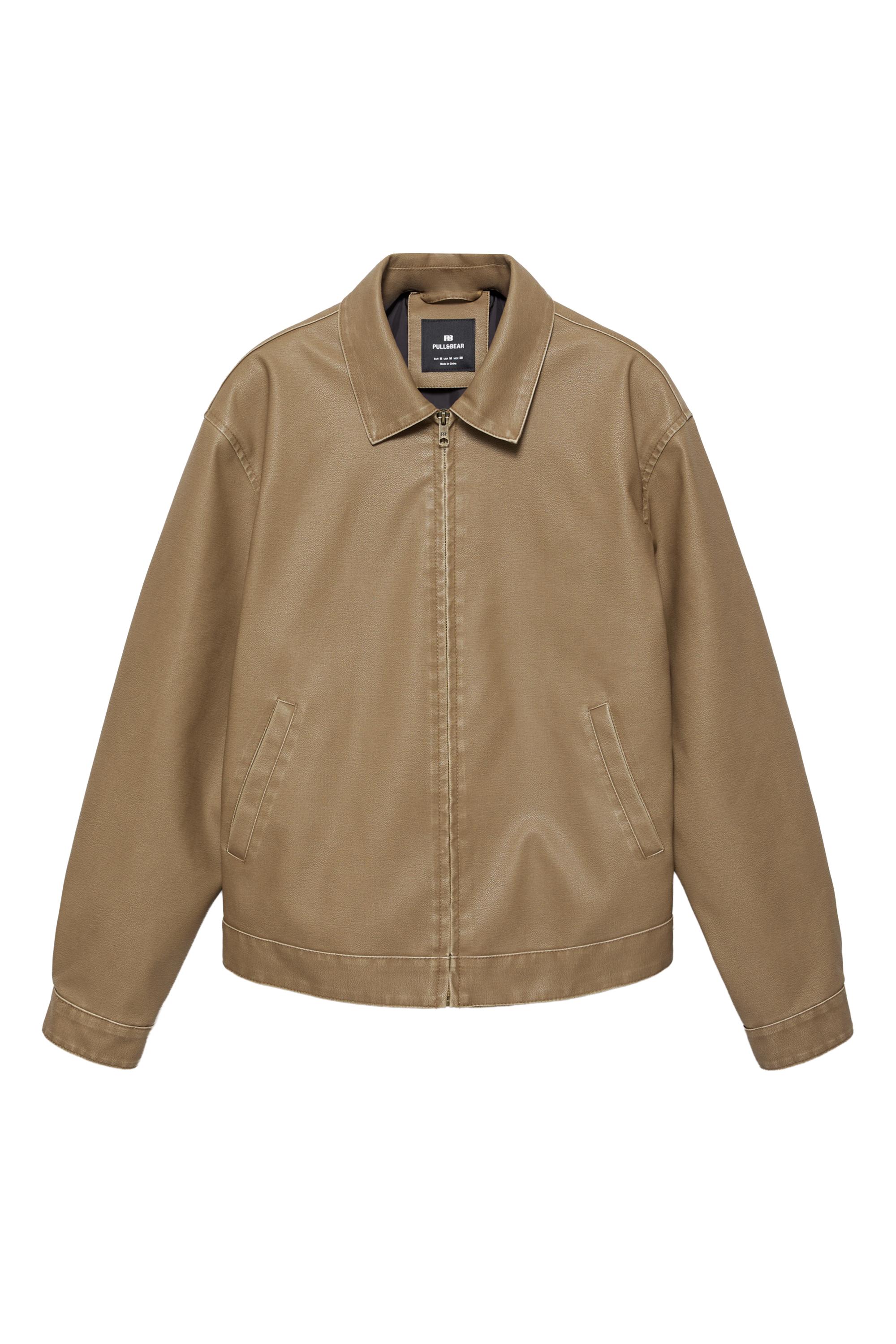 Yıkanmış suni deri ceket - Görsel 2