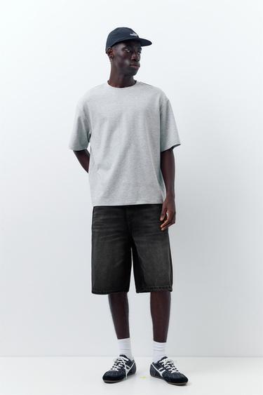 Skater denim Bermuda shorts — Faded black 1