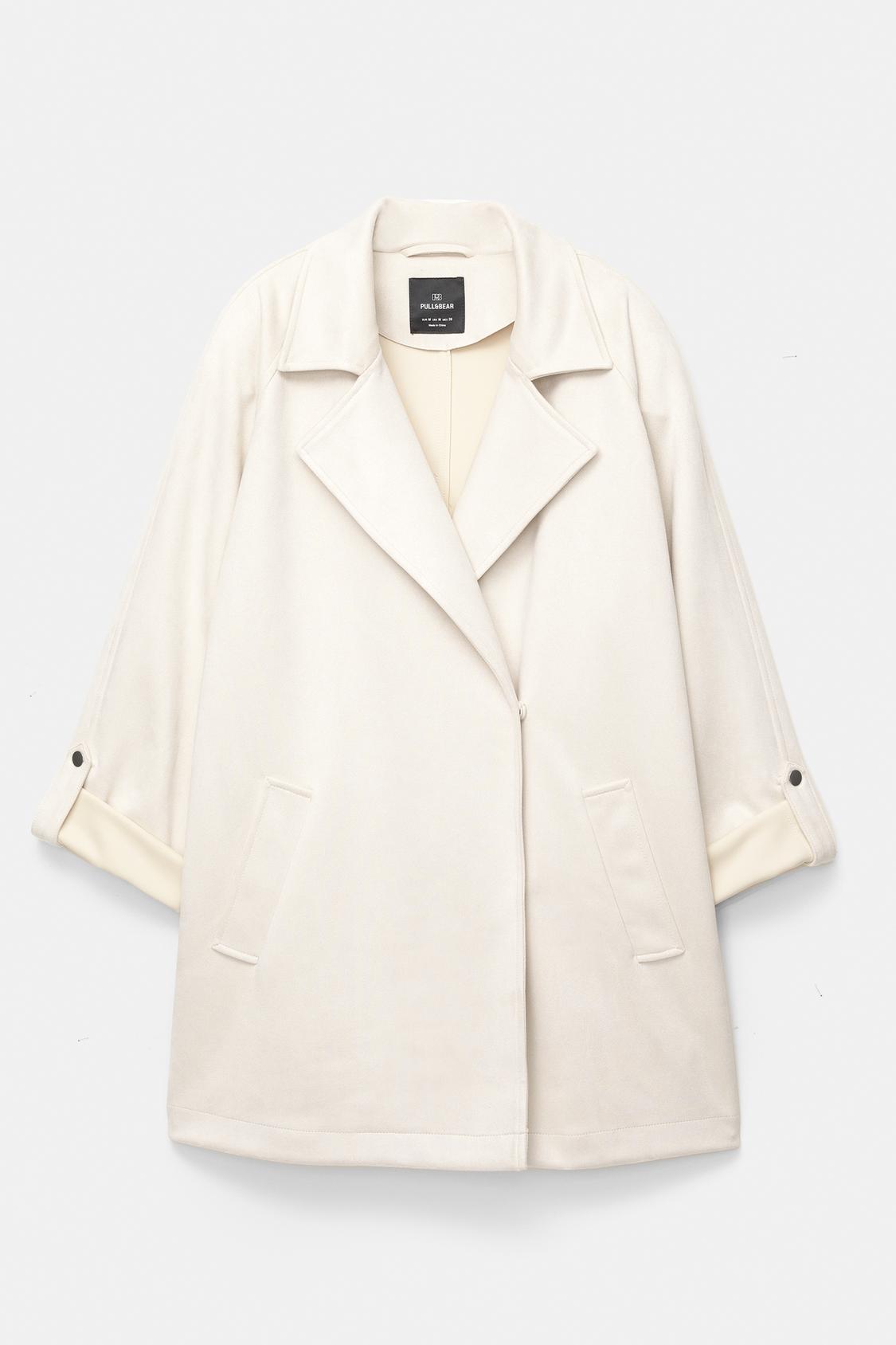 Faux suede trench coat PULL&BEAR