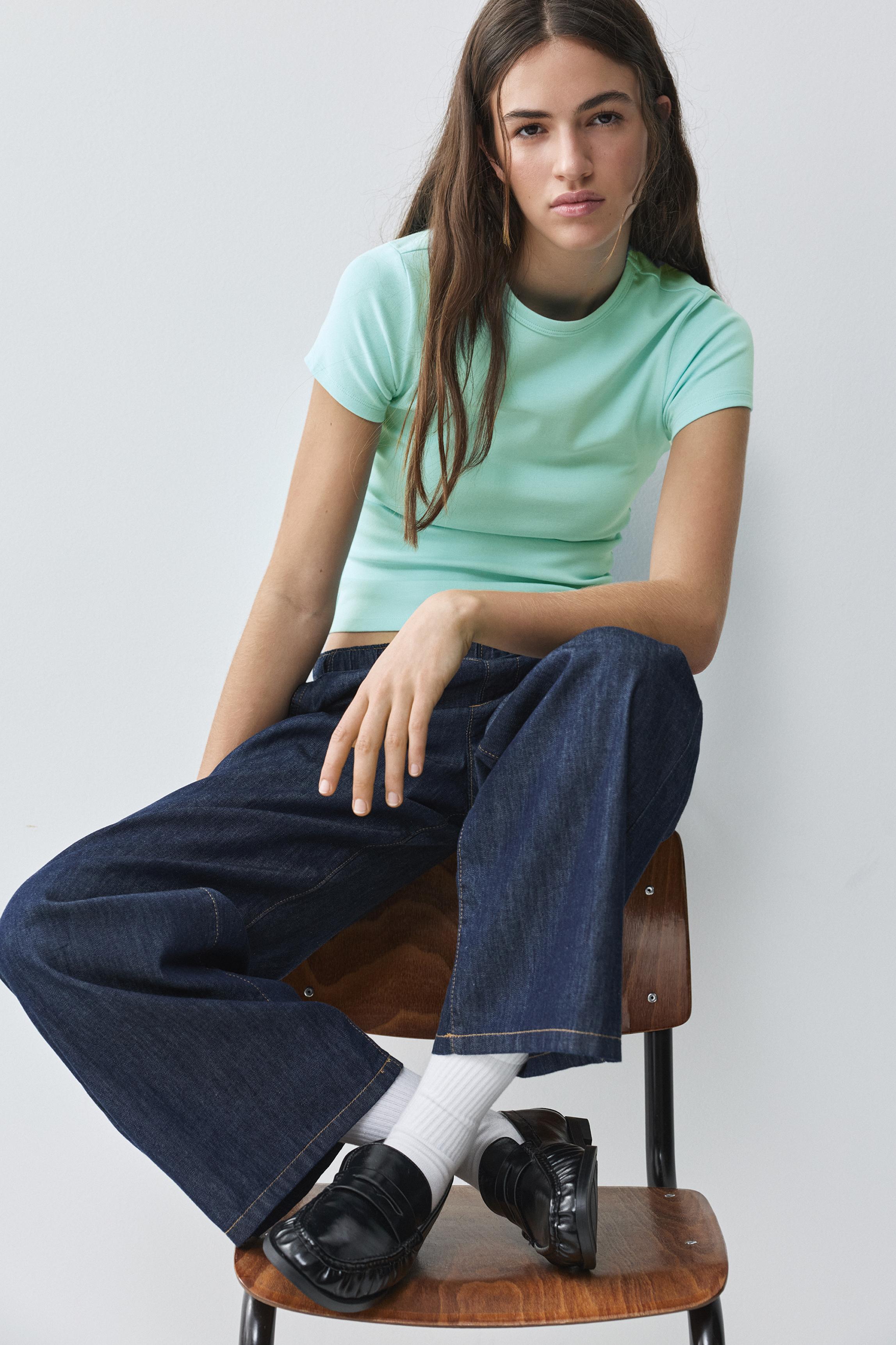 Fitted short sleeve T-shirt — Sky blue