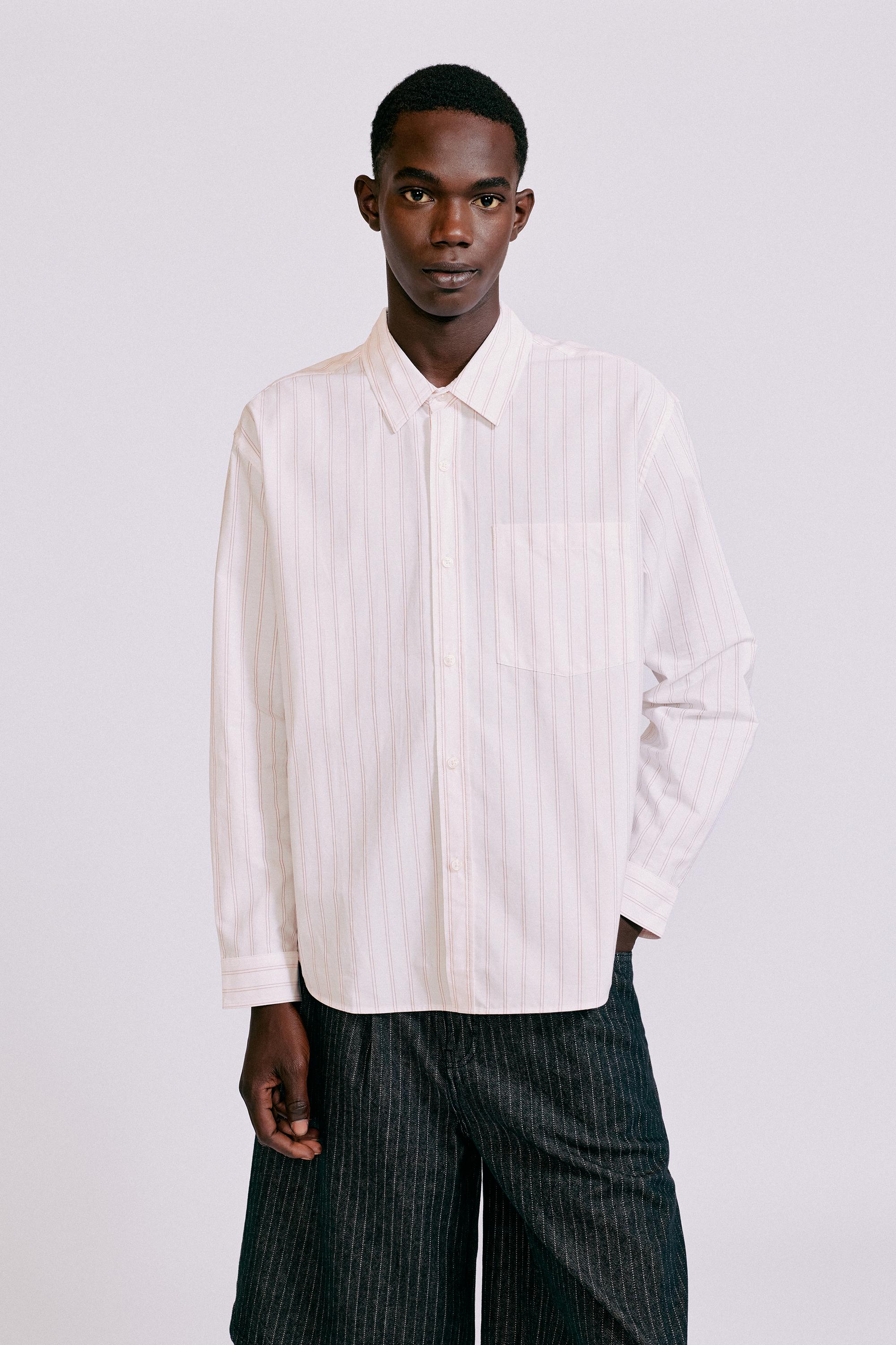 Striped long sleeve shirt — Rose pink
