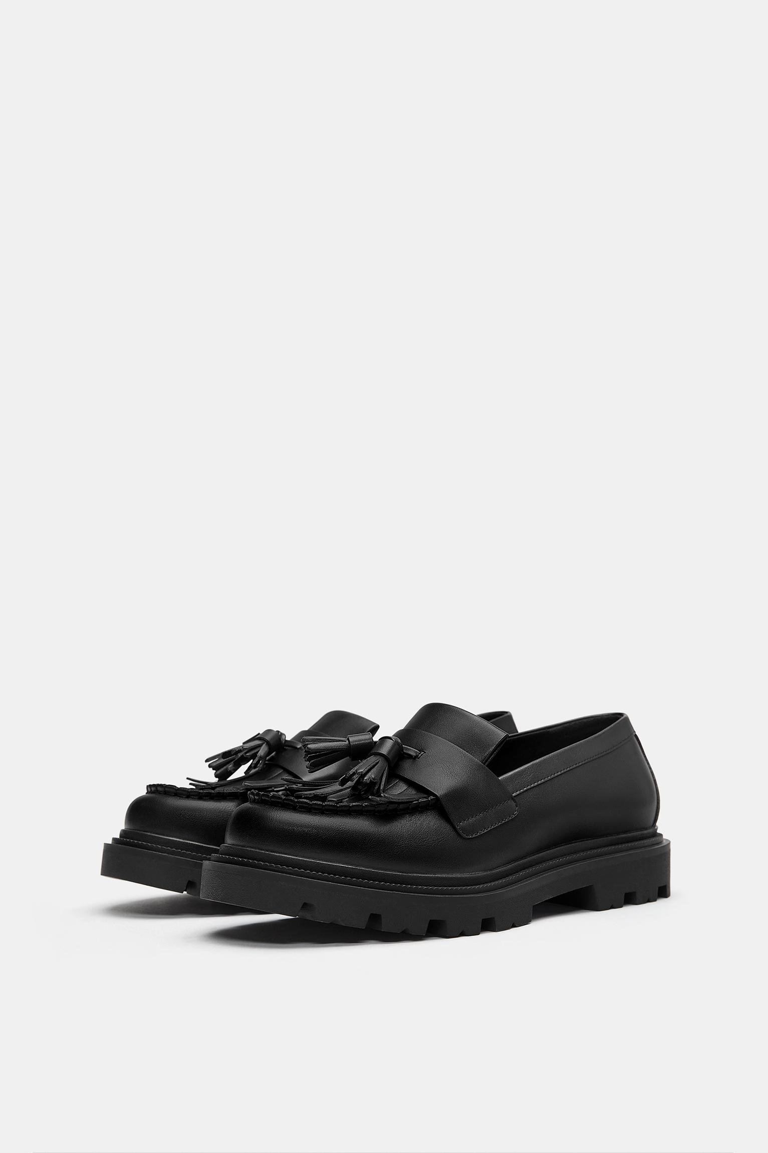 Fringed loafers — Black
