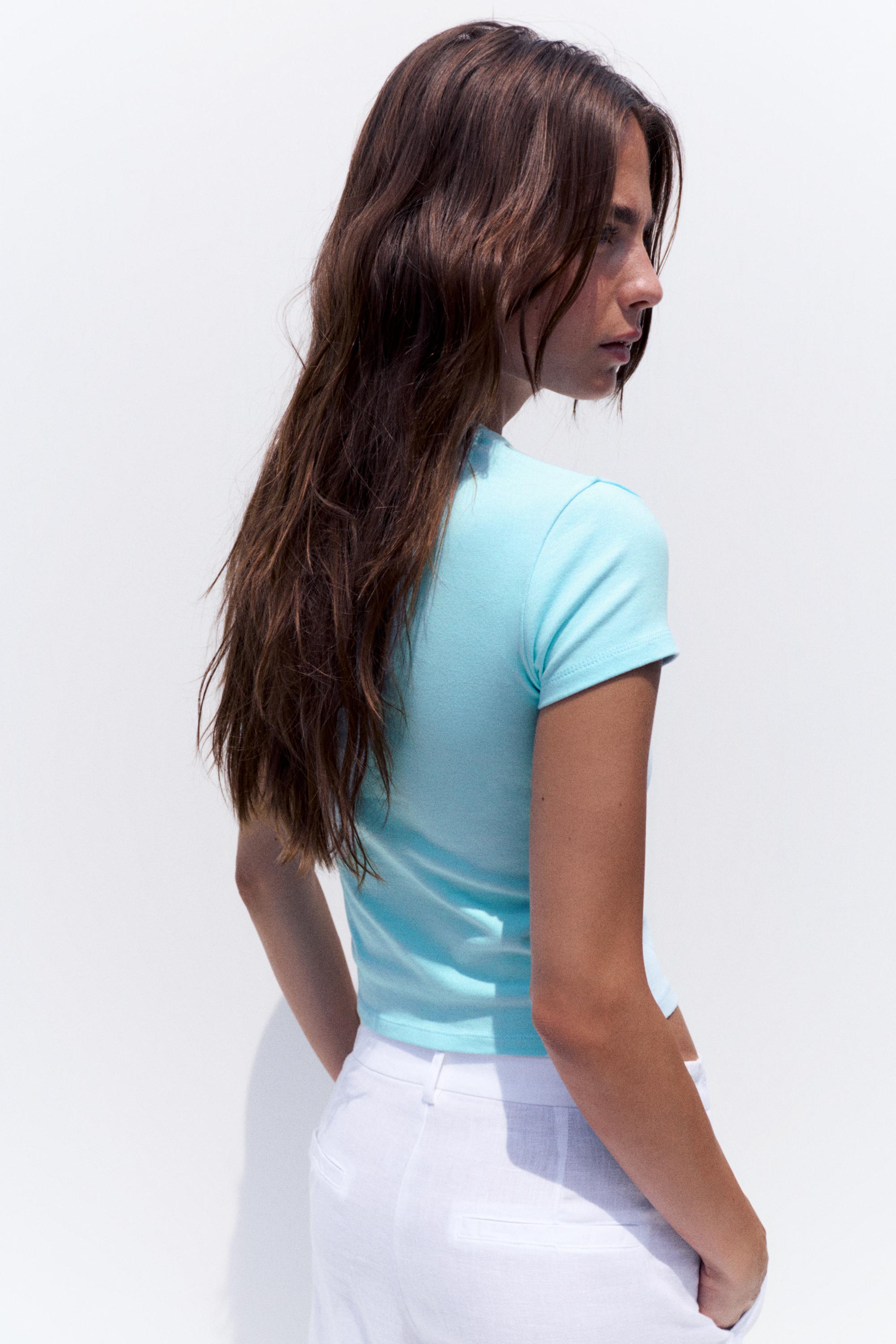 Ibiza stud slim fit T-shirt — Turquoise