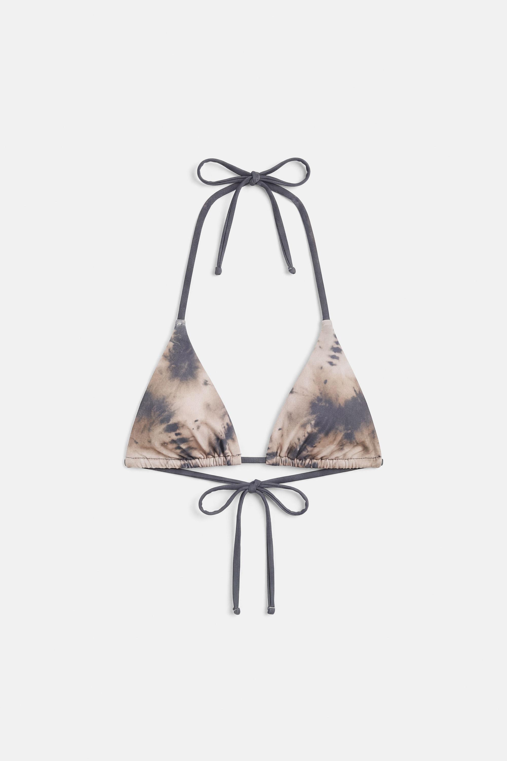 Triangle tie-dye bikini top — Blue