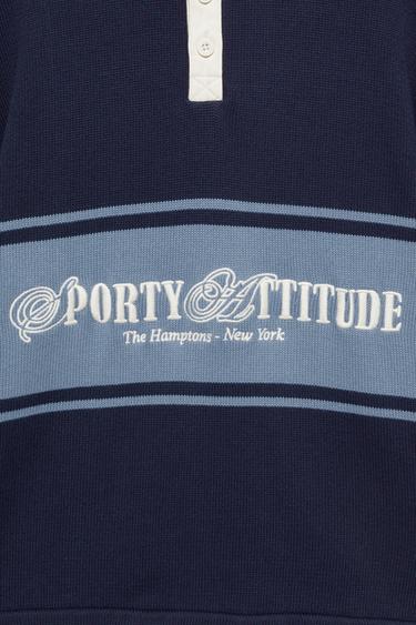 Long sleeve graphic polo shirt — Navy 8