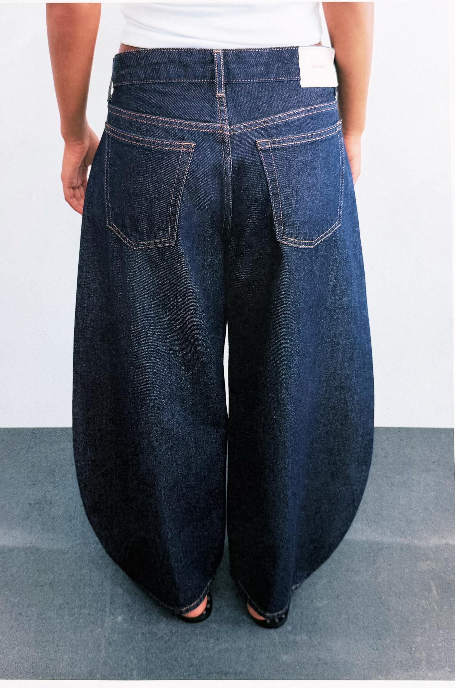 Low-rise barrel jeans — Navy