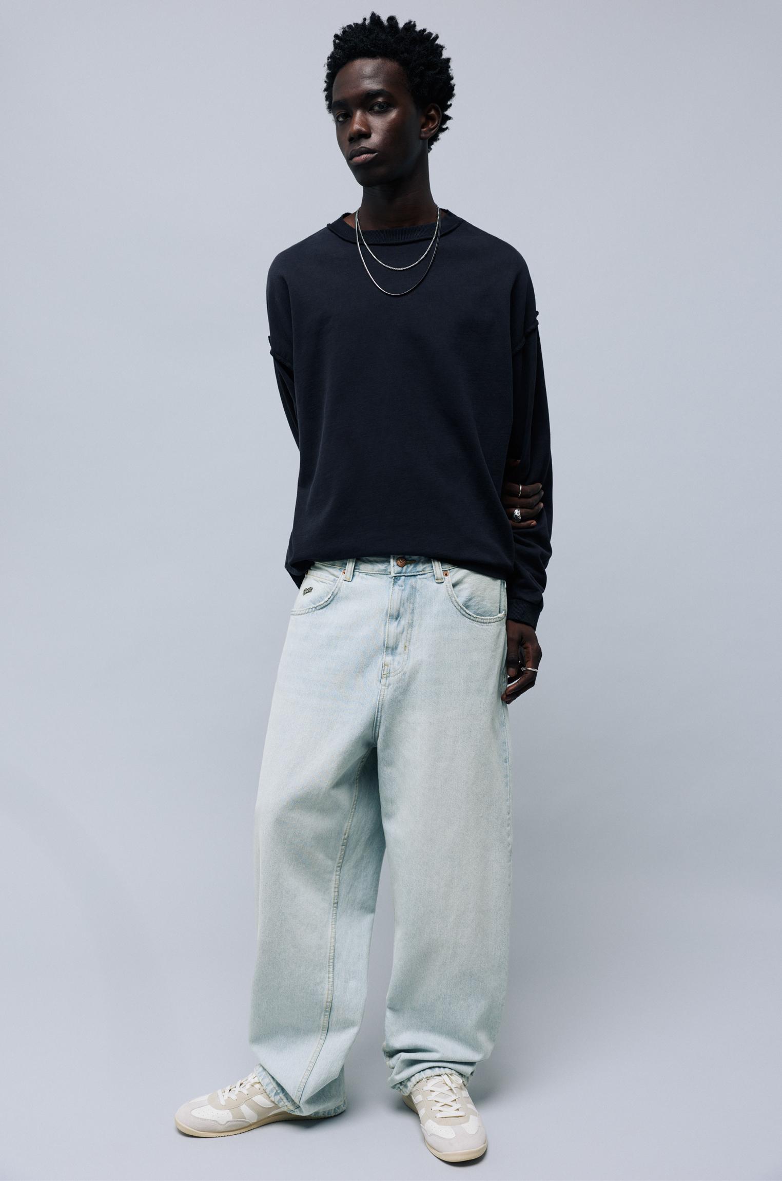 Relaxed fit baggy jeans — Pale indigo