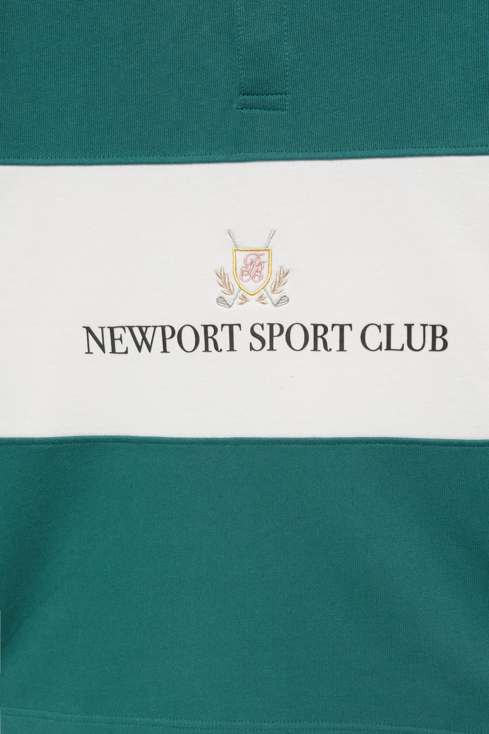 Long sleeve Newport Sport Club polo shirt — Off white
