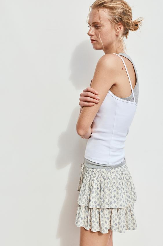 Gonnellino Pantaloncino Donna Con Volant, Microfibra, Colori Nero, Bianco, Arancione, Senape, Rosa - Foto 2