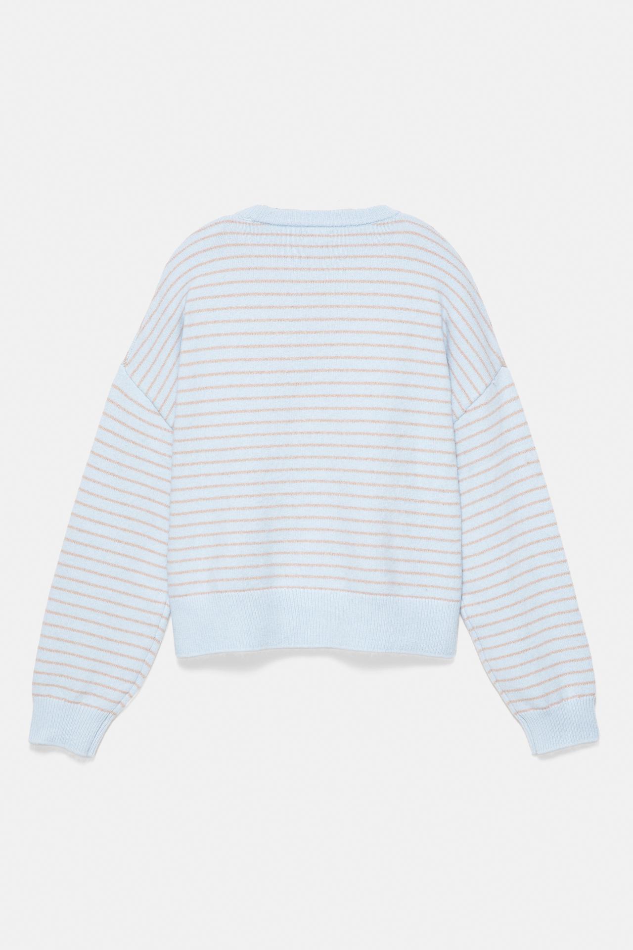 Soft-touch boxy jumper — Blue marl