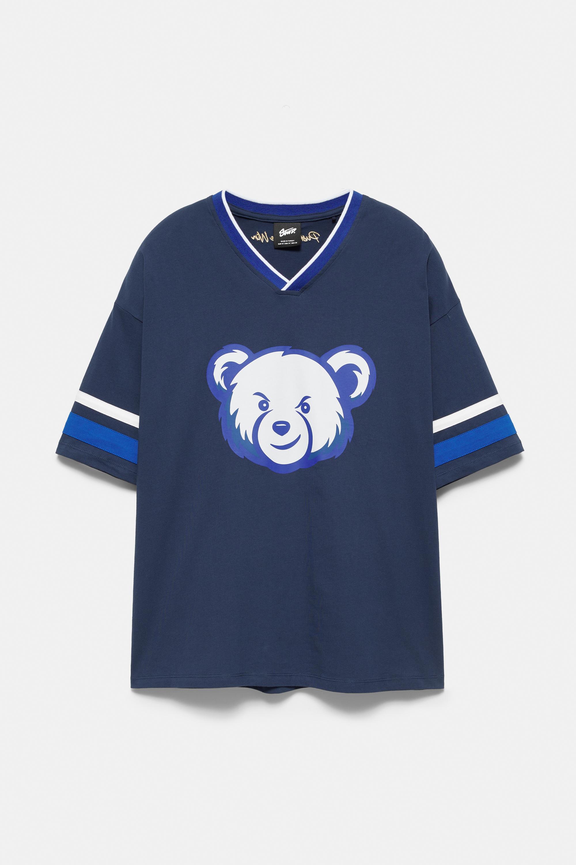 STWD bear hockey T-shirt — Blue